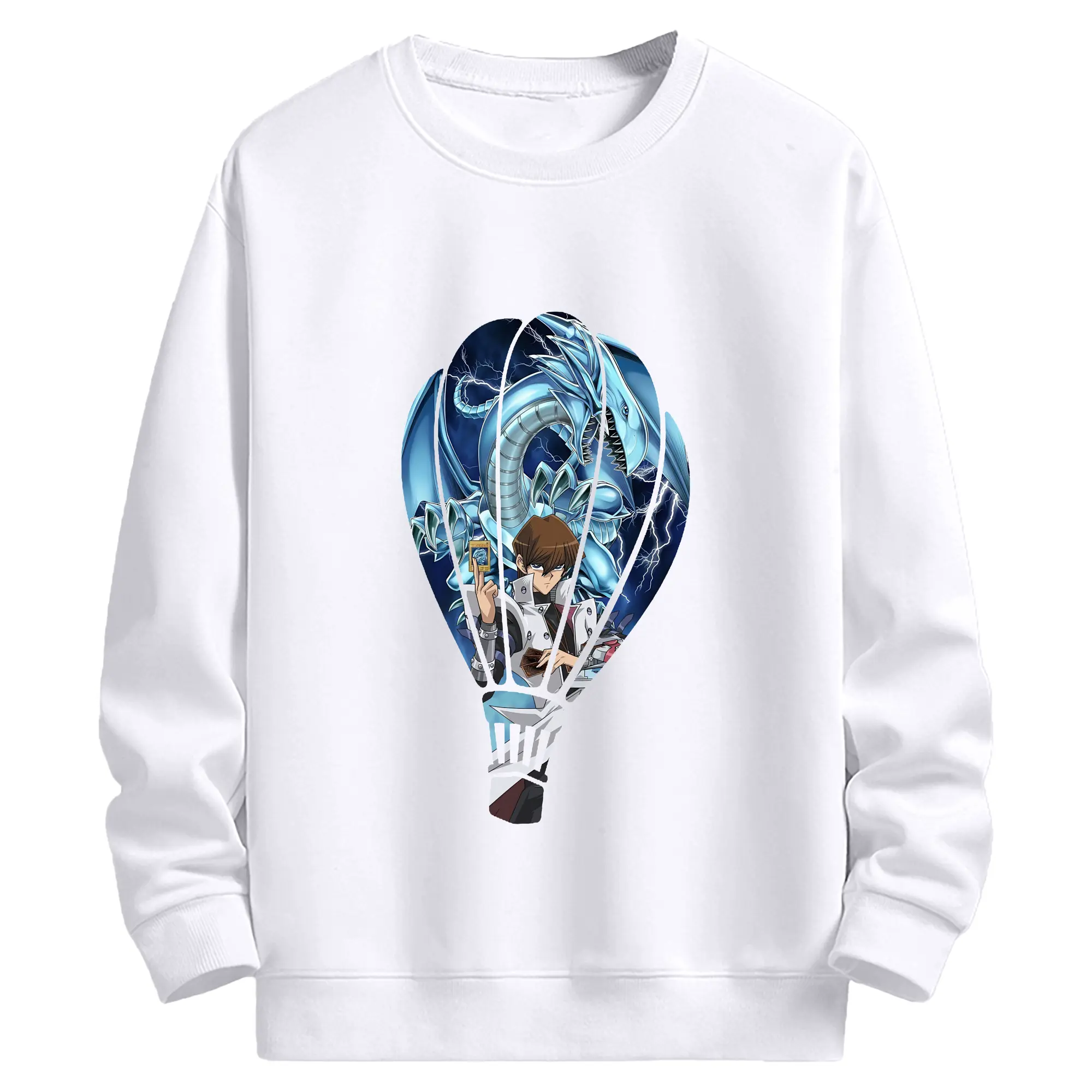 遊☆戯☆王 グッズ,海馬瀬人 - 高品質 クルーネック スウェット ・ コットン59％ ポリエステル41％ ・ ユニセックス 長袖 トレーナー ・ カジュアル デイリー スポーツ 散歩用
