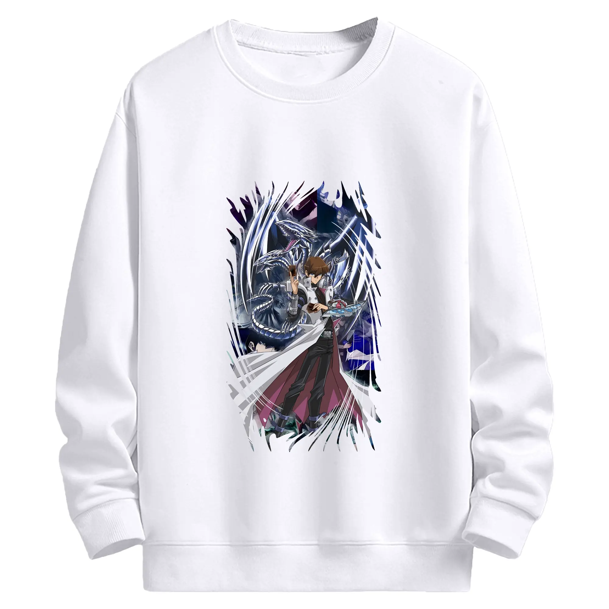 遊☆戯☆王 グッズ,海馬瀬人 - 高品質 クルーネック スウェット ・ コットン59％ ポリエステル41％ ・ ユニセックス 長袖 トレーナー ・ カジュアル デイリー スポーツ 散歩用