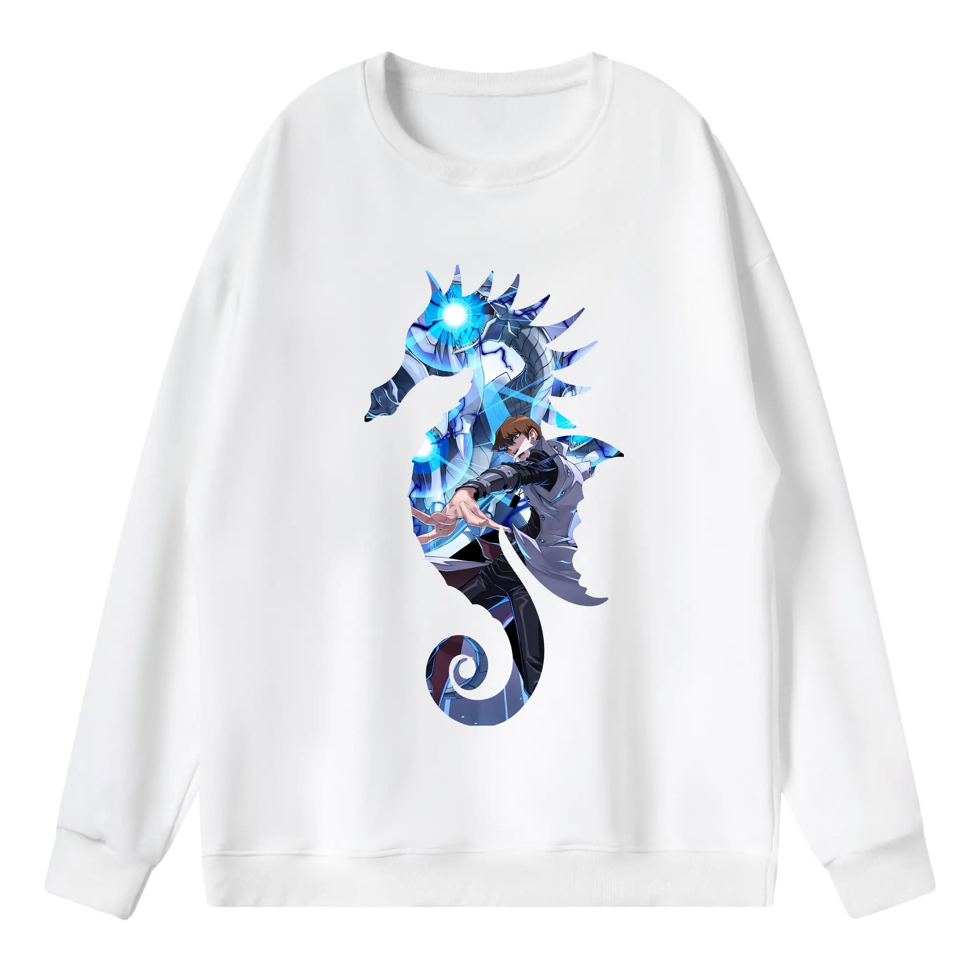 遊☆戯☆王 グッズ,海馬瀬人 - 薄手 クルーネック スウェット 裏毛260g · ポリエステル 春秋向け カジュアル 男女兼用 · トレーナー デイリー スポーツ 散歩に最適