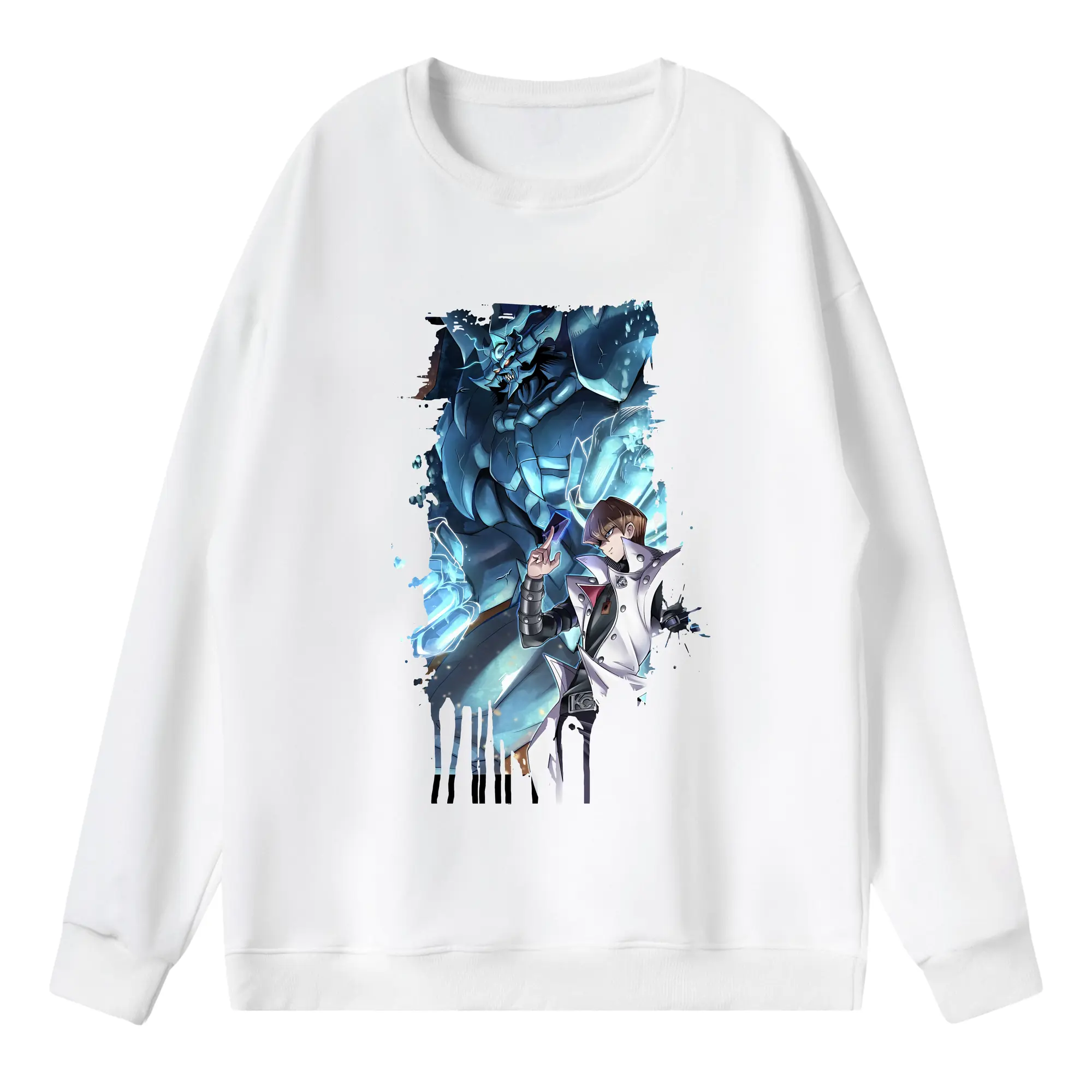 遊☆戯☆王 グッズ,海馬瀬人 - 薄手 クルーネック スウェット 裏毛260g · ポリエステル 春秋向け カジュアル 男女兼用 · トレーナー デイリー スポーツ 散歩に最適