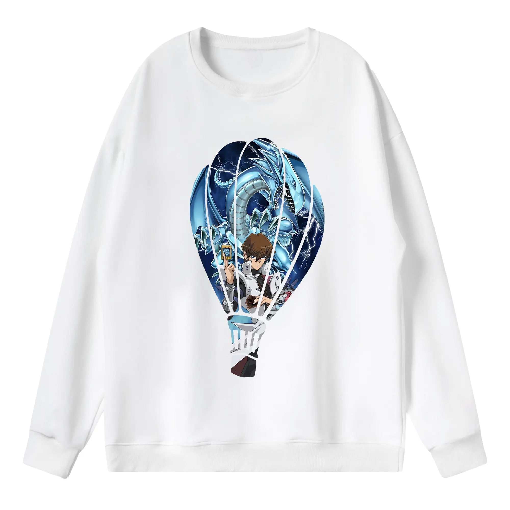 遊☆戯☆王 グッズ,海馬瀬人 - 薄手 クルーネック スウェット 裏毛260g · ポリエステル 春秋向け カジュアル 男女兼用 · トレーナー デイリー スポーツ 散歩に最適