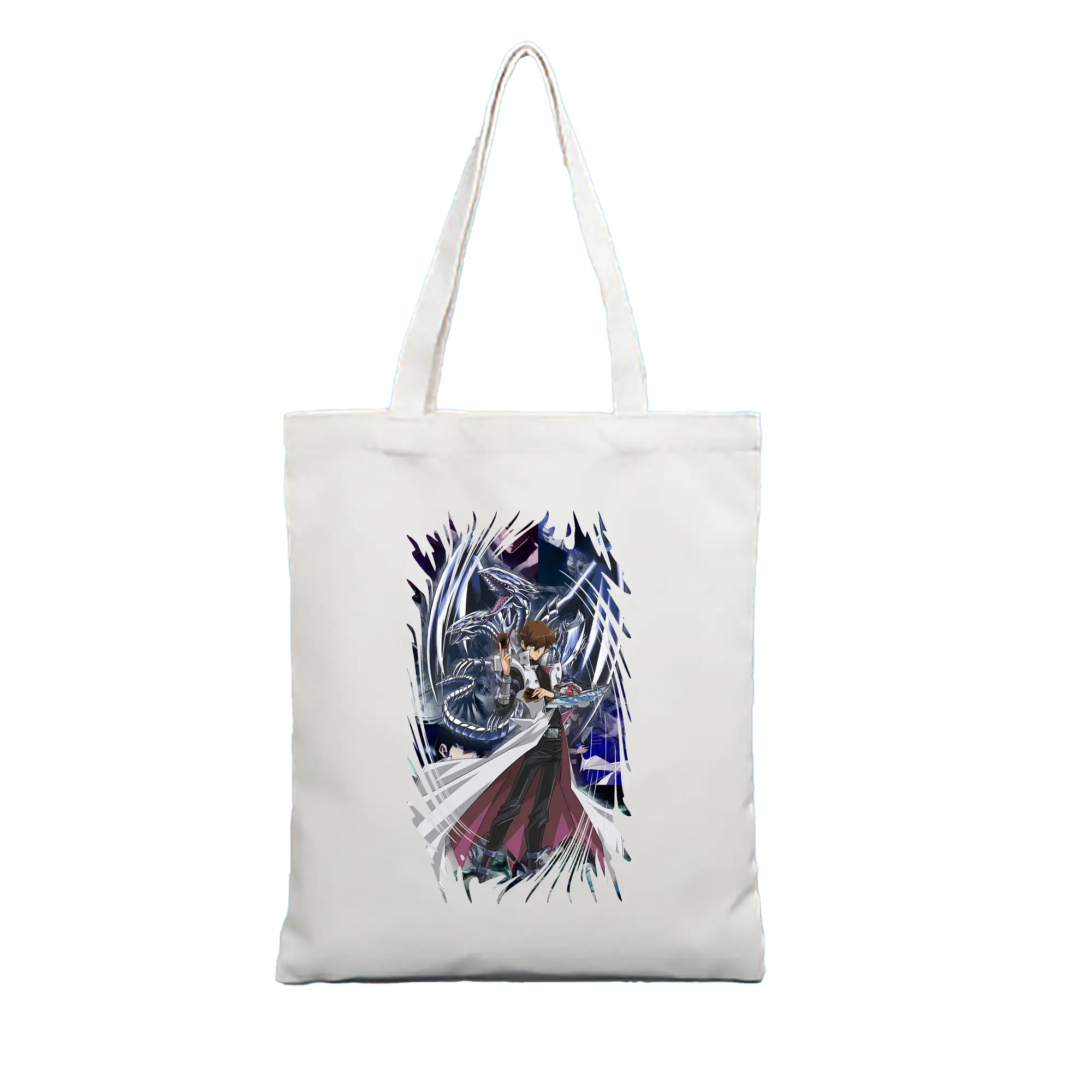 遊☆戯☆王 グッズ,海馬瀬人 - 縦型キャンバス手提げバッグ（トートバッグ） ・ キャンバス素材 ・ ショッピング用 ・ 軽量 丈夫 お手入れ簡単
