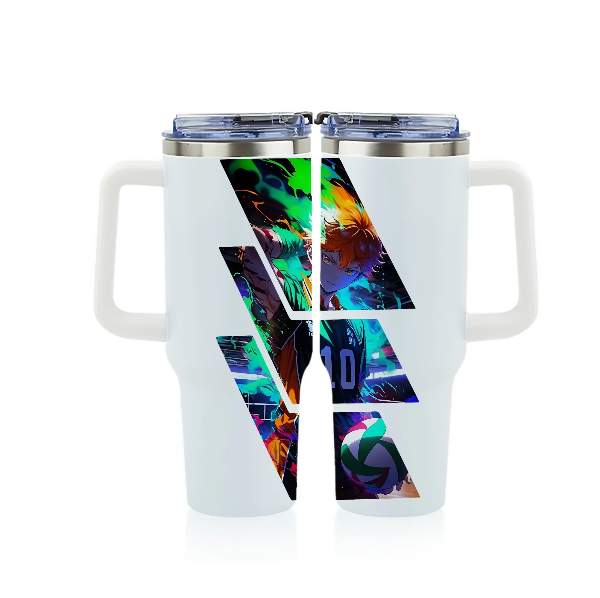 ハイキュー!! グッズ,日向翔陽 - 1200mL フルプリント車用タンブラー ・ 304ステンレス 内側 ・ 201ステンレス 外側 ・ 保温 保冷 ・ 通勤 ドライブ アウトドア用