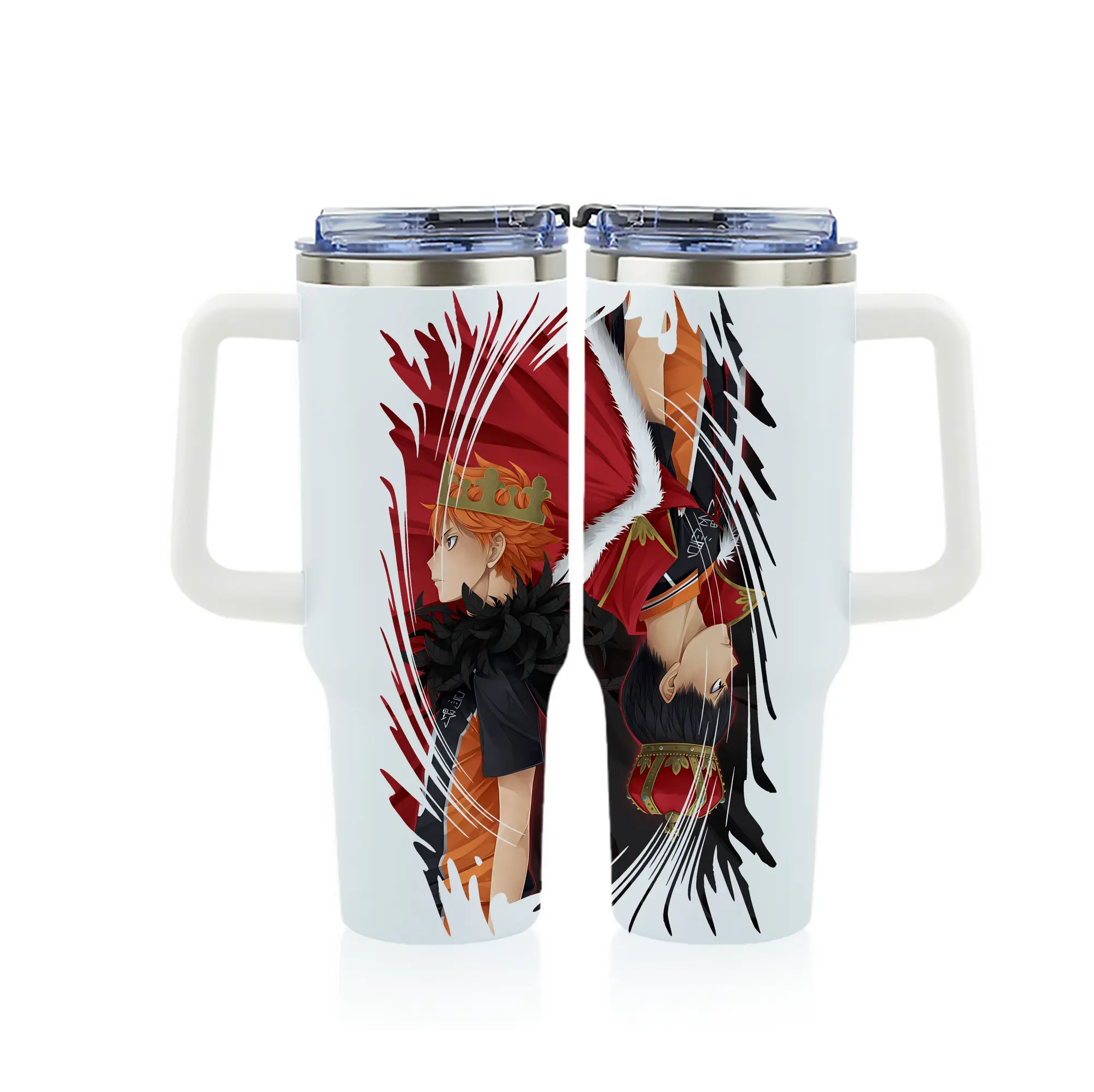 ハイキュー!! グッズ,日向翔陽 - 1200mL フルプリント車用タンブラー ・ 304ステンレス 内側 ・ 201ステンレス 外側 ・ 保温 保冷 ・ 通勤 ドライブ アウトドア用