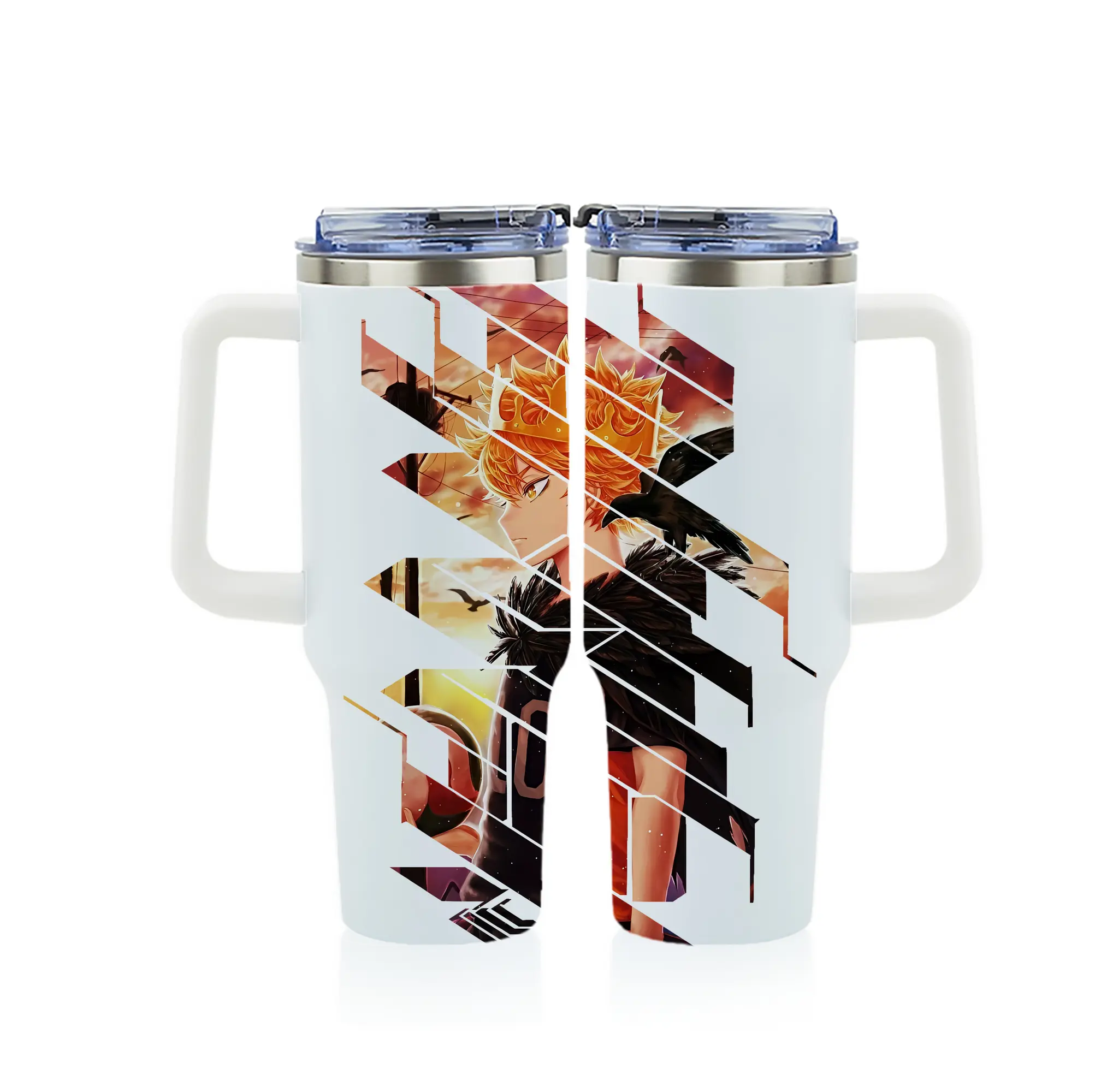 ハイキュー!! グッズ,日向翔陽 - 1200mL フルプリント車用タンブラー ・ 304ステンレス 内側 ・ 201ステンレス 外側 ・ 保温 保冷 ・ 通勤 ドライブ アウトドア用