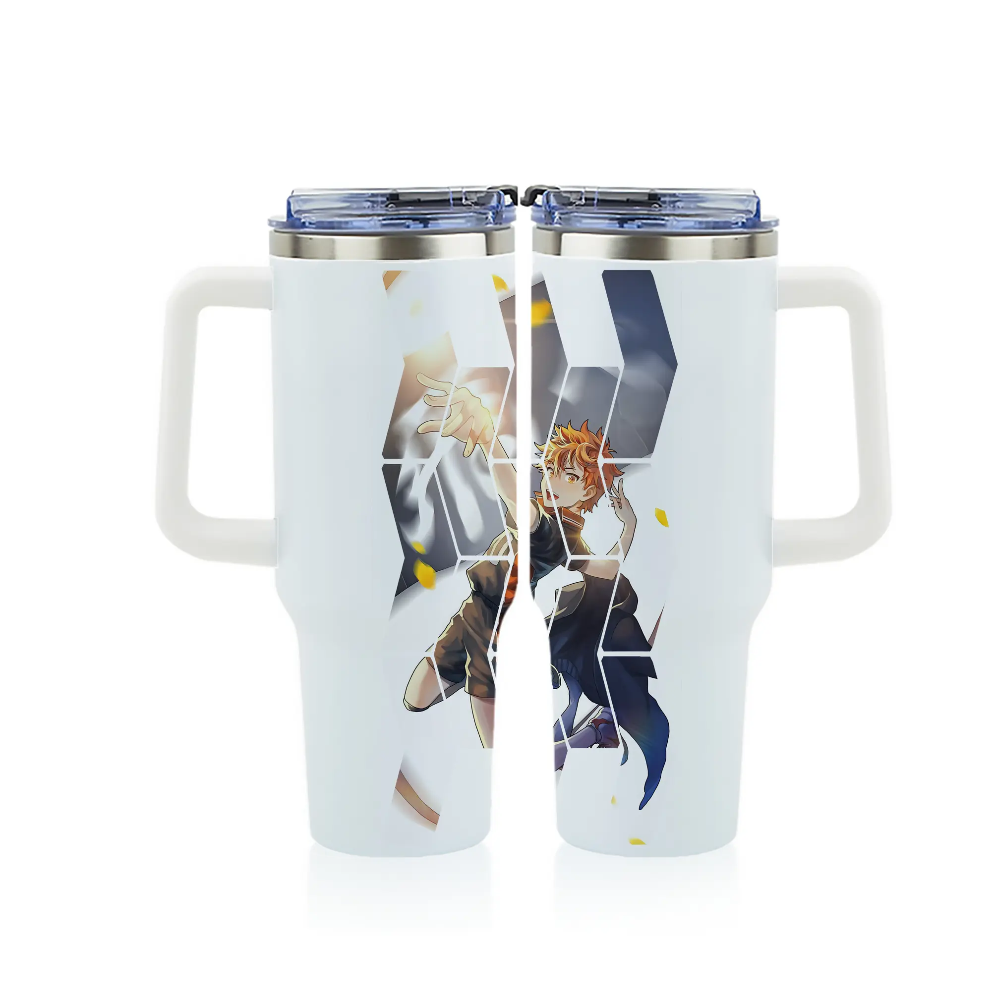 ハイキュー!! グッズ,日向翔陽 - 1200mL フルプリント車用タンブラー ・ 304ステンレス 内側 ・ 201ステンレス 外側 ・ 保温 保冷 ・ 通勤 ドライブ アウトドア用