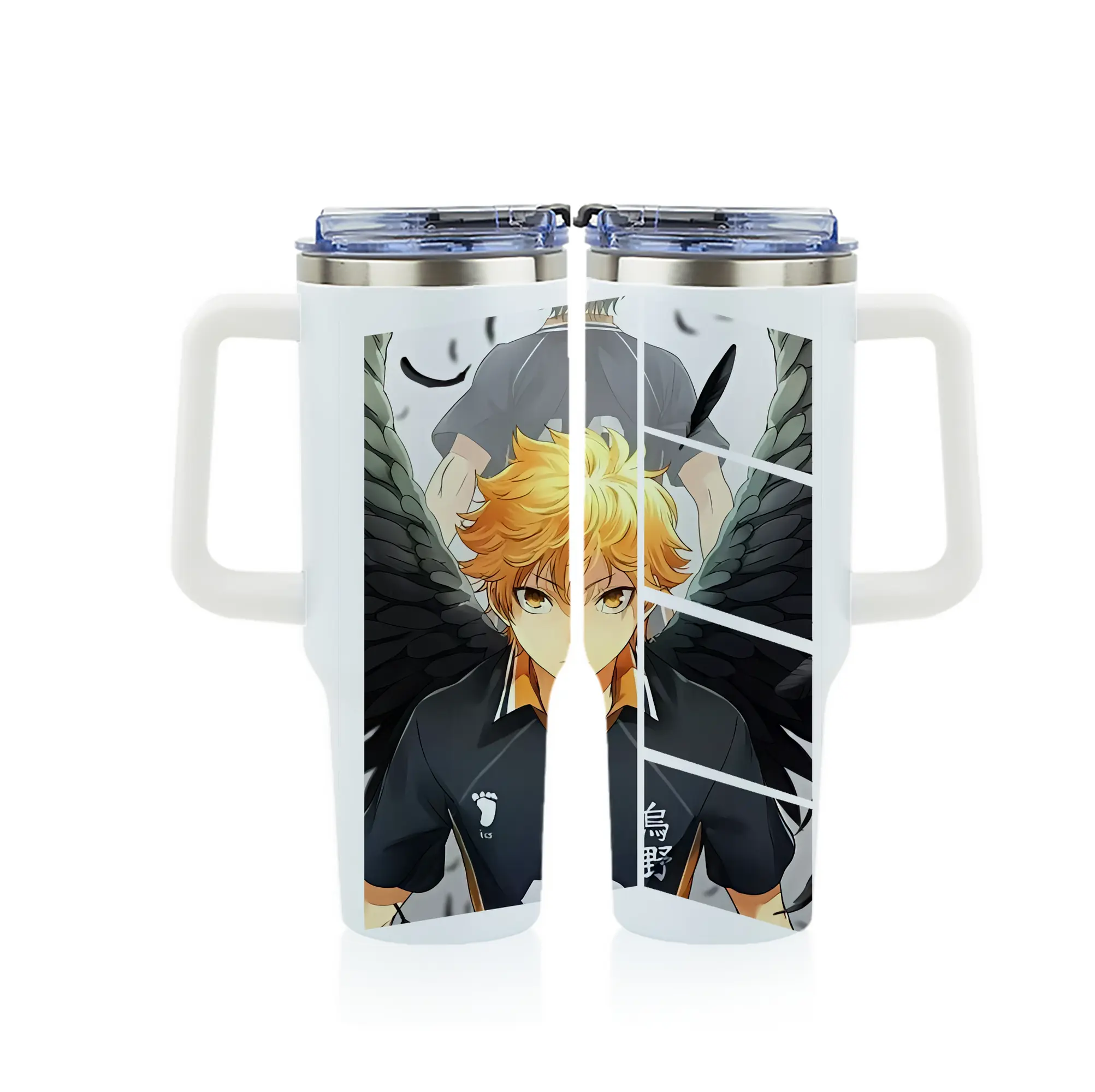 ハイキュー!! グッズ,日向翔陽 - 1200mL フルプリント車用タンブラー ・ 304ステンレス 内側 ・ 201ステンレス 外側 ・ 保温 保冷 ・ 通勤 ドライブ アウトドア用