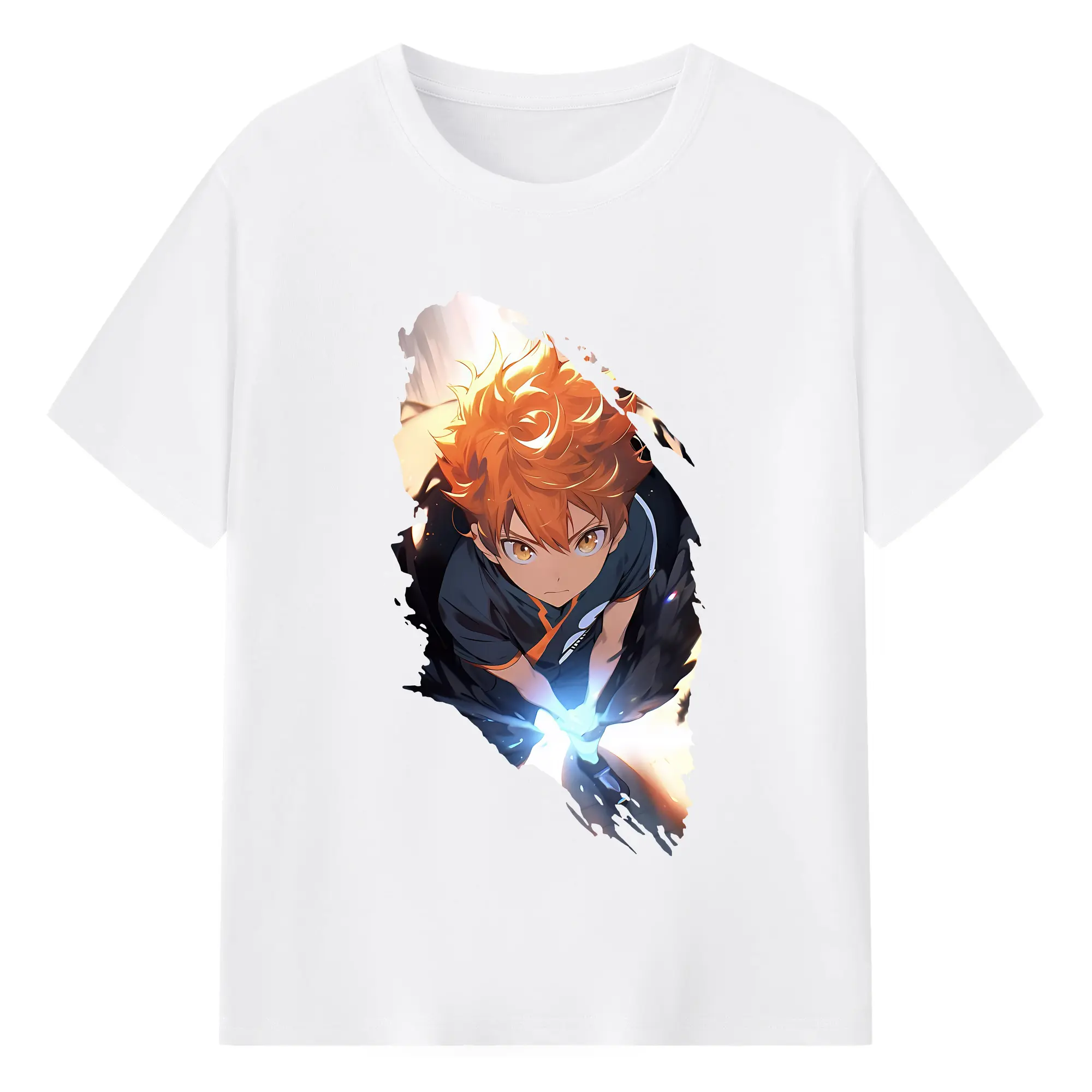 ハイキュー!! グッズ,日向翔陽 - 綿100％ 半袖Tシャツ ・ フロントプリント ・ 快適 通気性 ・ 日常使い 散歩 スポーツ用