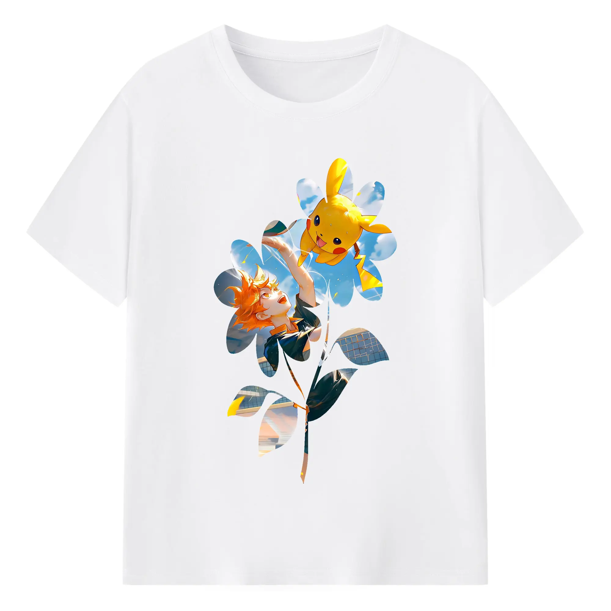 ハイキュー!! グッズ,日向翔陽 - 綿100％ 半袖Tシャツ ・ フロントプリント ・ 快適 通気性 ・ 日常使い 散歩 スポーツ用