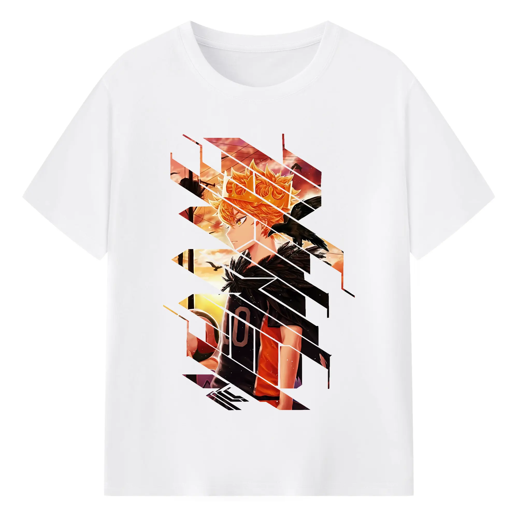 ハイキュー!! グッズ,日向翔陽 - 綿100％ 半袖Tシャツ ・ フロントプリント ・ 快適 通気性 ・ 日常使い 散歩 スポーツ用