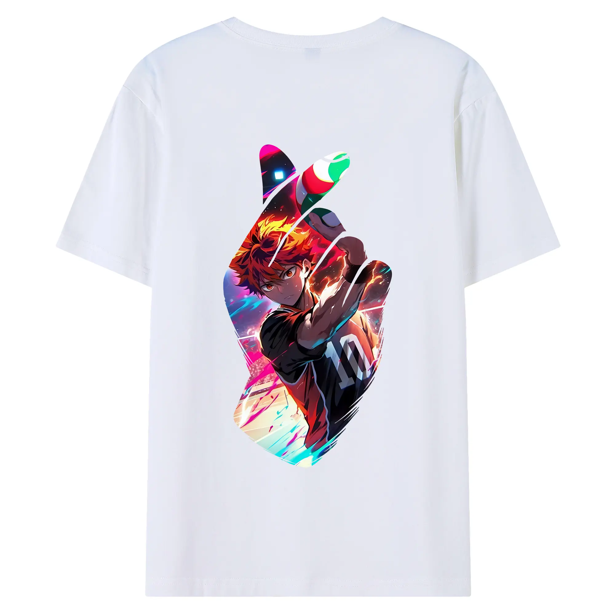 ハイキュー!! グッズ,日向翔陽 - 綿100％ 半袖Tシャツ ・ バックプリント ・ 快適 通気性 ・ 日常使い 散歩 スポーツ用