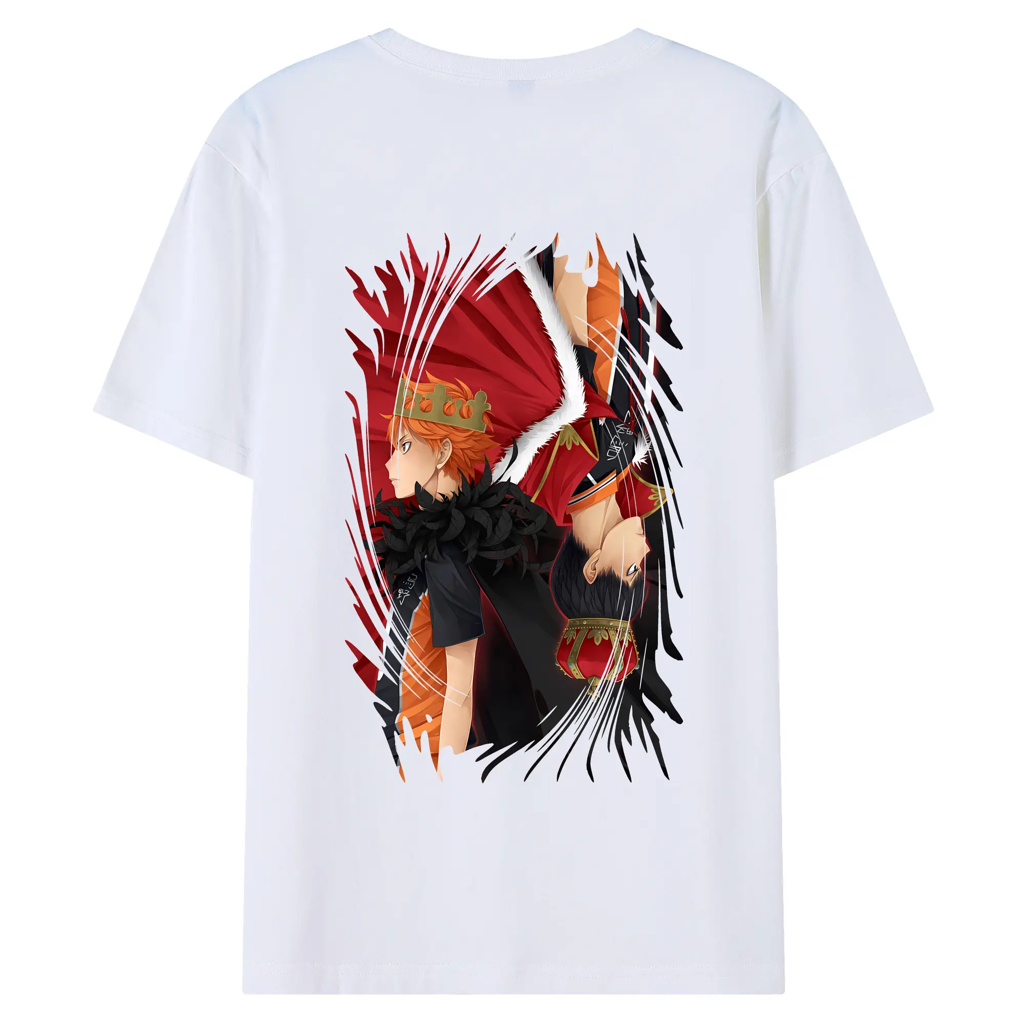 ハイキュー!! グッズ,日向翔陽 - 綿100％ 半袖Tシャツ ・ バックプリント ・ 快適 通気性 ・ 日常使い 散歩 スポーツ用