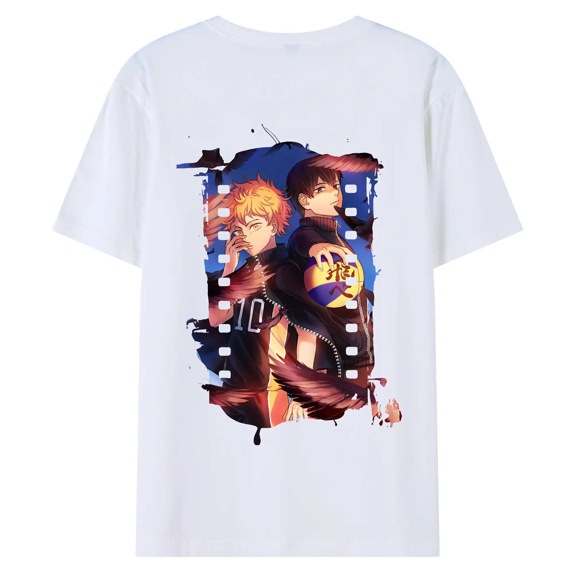 ハイキュー!! グッズ,日向翔陽 - 綿100％ 半袖Tシャツ ・ バックプリント ・ 快適 通気性 ・ 日常使い 散歩 スポーツ用