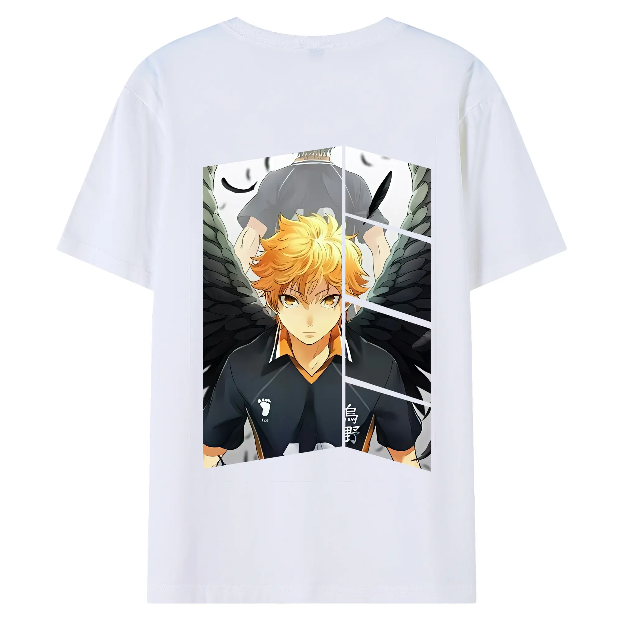 ハイキュー!! グッズ,日向翔陽 - 綿100％ 半袖Tシャツ ・ バックプリント ・ 快適 通気性 ・ 日常使い 散歩 スポーツ用