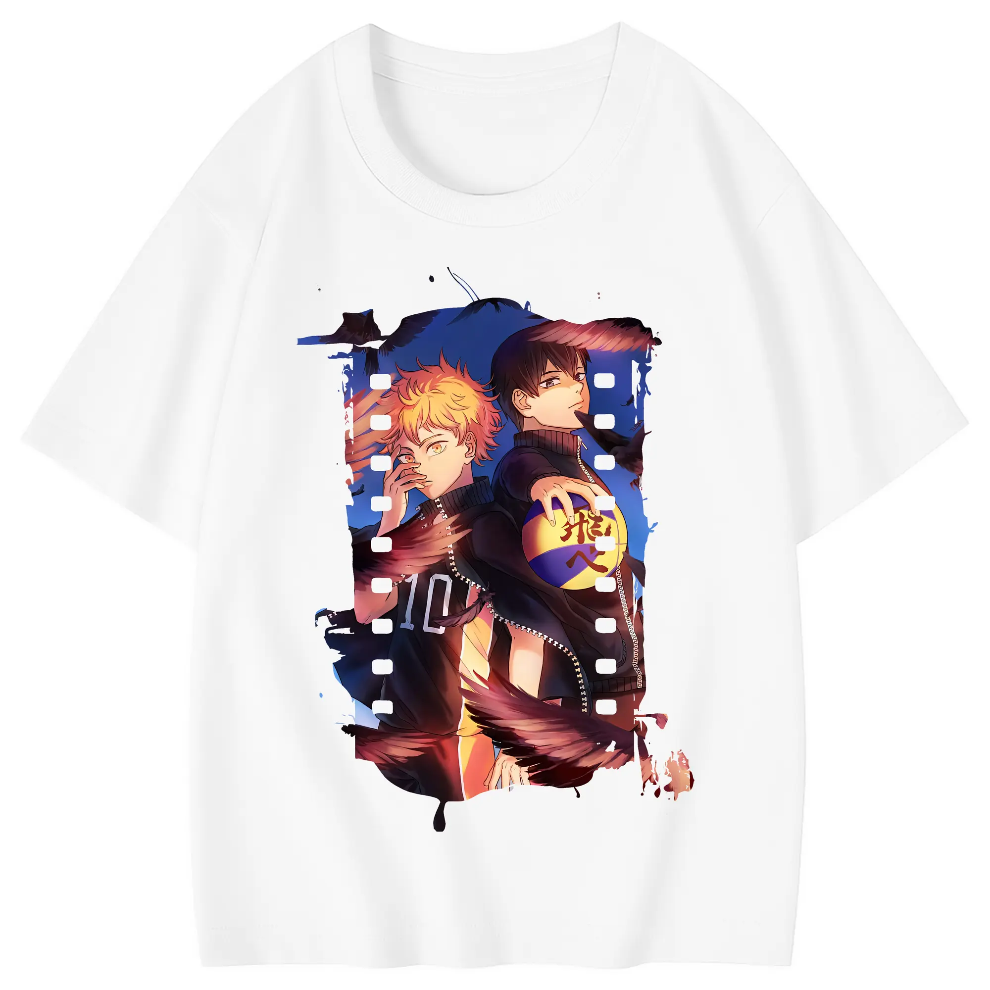 ハイキュー!! グッズ,日向翔陽 - 綿100％ キッズTシャツ ・ フロントプリント ・ 快適 通気性 ・ スポーツ カジュアル 散歩用