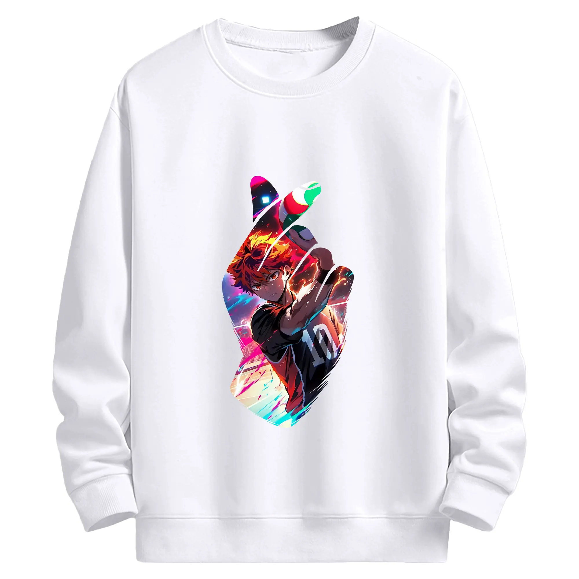 ハイキュー!! グッズ,日向翔陽 - 高品質 クルーネック スウェット ・ コットン59％ ポリエステル41％ ・ ユニセックス 長袖 トレーナー ・ カジュアル デイリー スポーツ 散歩用