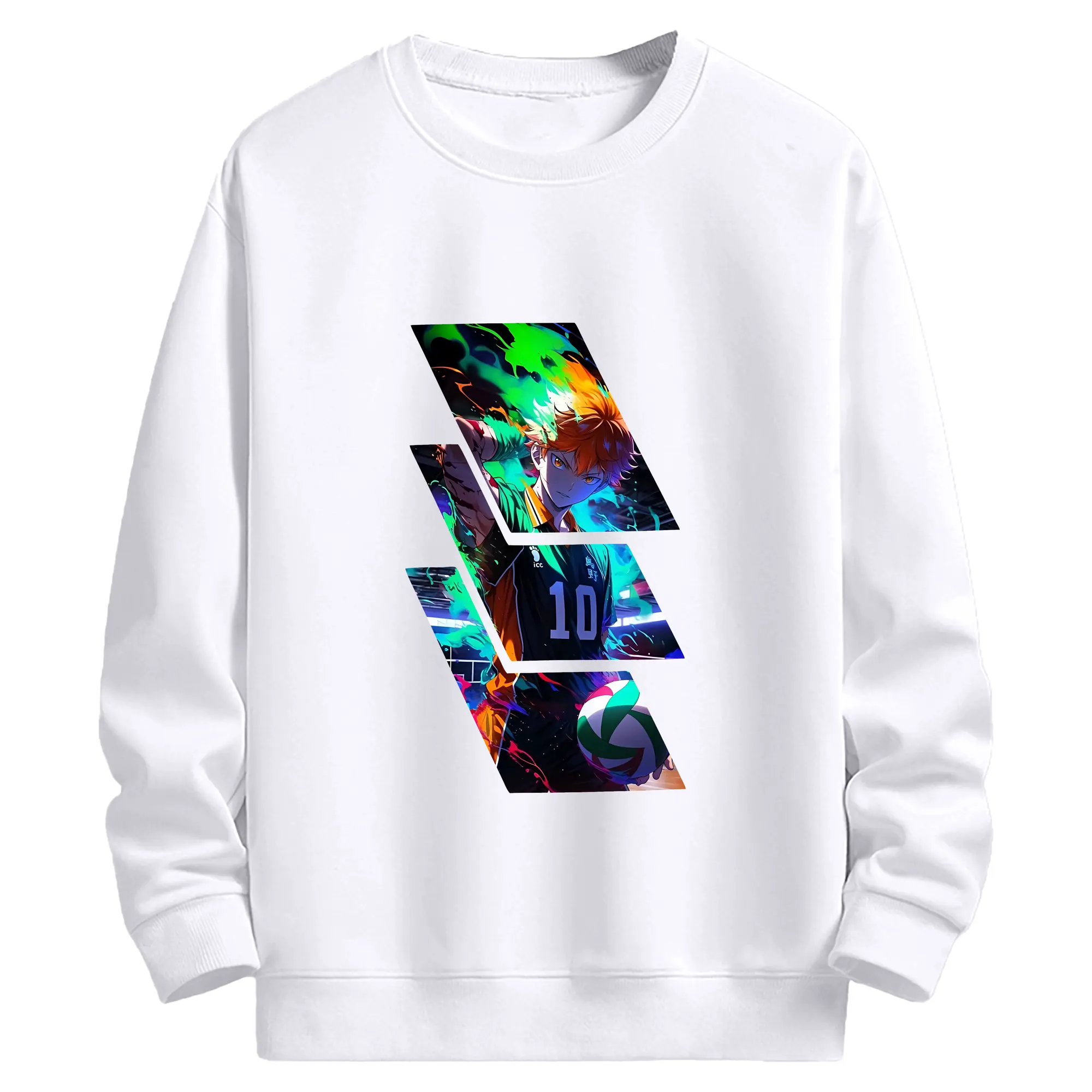 ハイキュー!! グッズ,日向翔陽 - 高品質 クルーネック スウェット ・ コットン59％ ポリエステル41％ ・ ユニセックス 長袖 トレーナー ・ カジュアル デイリー スポーツ 散歩用