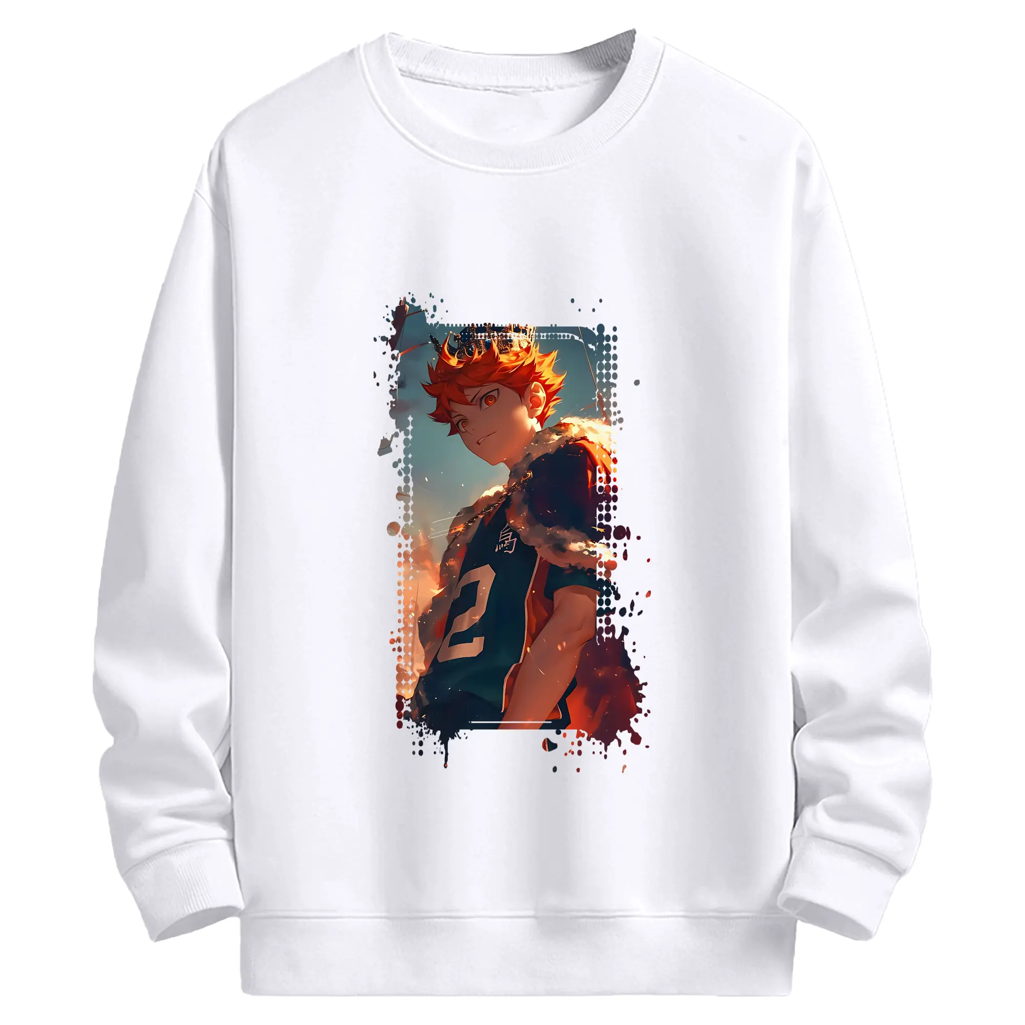 ハイキュー!! グッズ,日向翔陽 - 高品質 クルーネック スウェット ・ コットン59％ ポリエステル41％ ・ ユニセックス 長袖 トレーナー ・ カジュアル デイリー スポーツ 散歩用