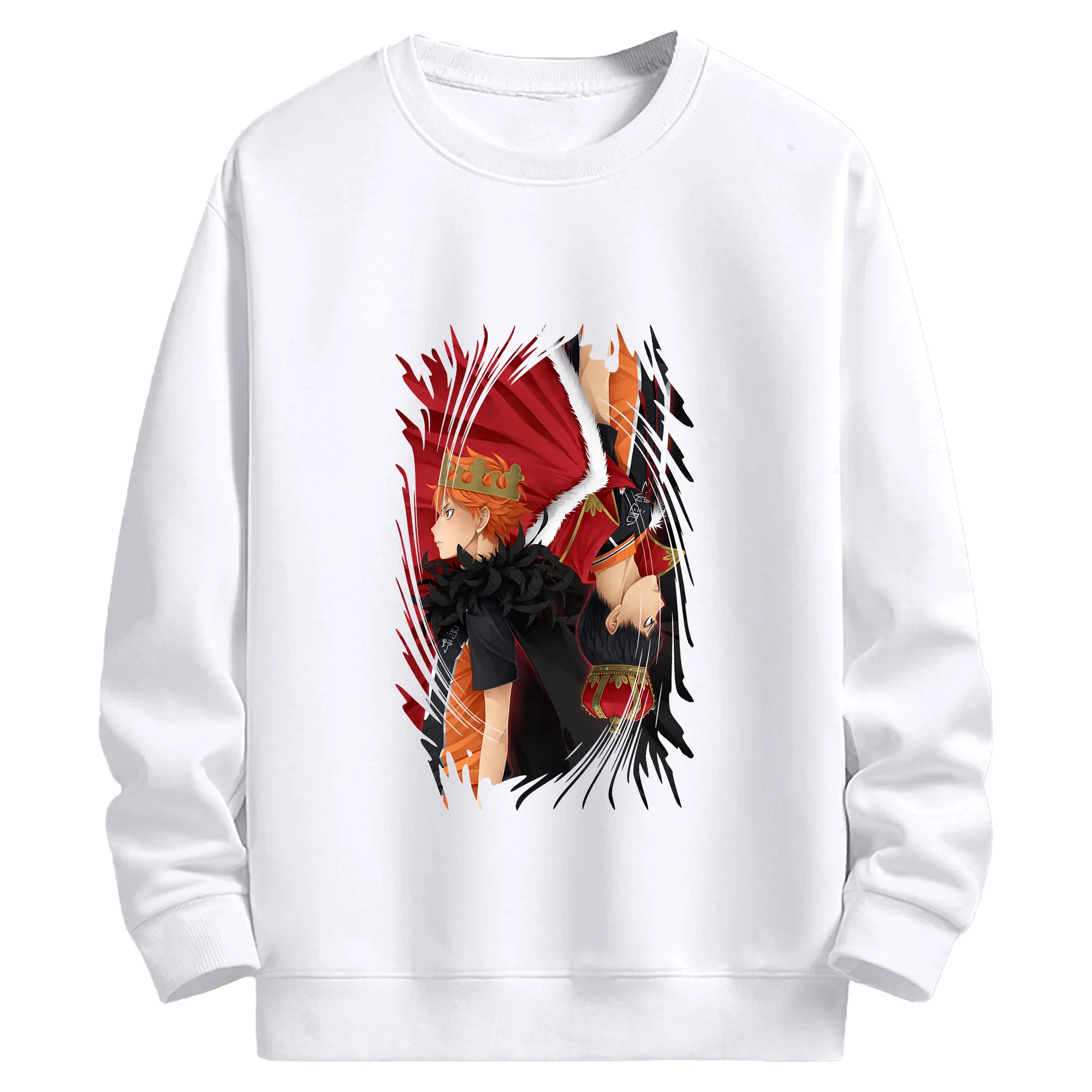 ハイキュー!! グッズ,日向翔陽 - 高品質 クルーネック スウェット ・ コットン59％ ポリエステル41％ ・ ユニセックス 長袖 トレーナー ・ カジュアル デイリー スポーツ 散歩用