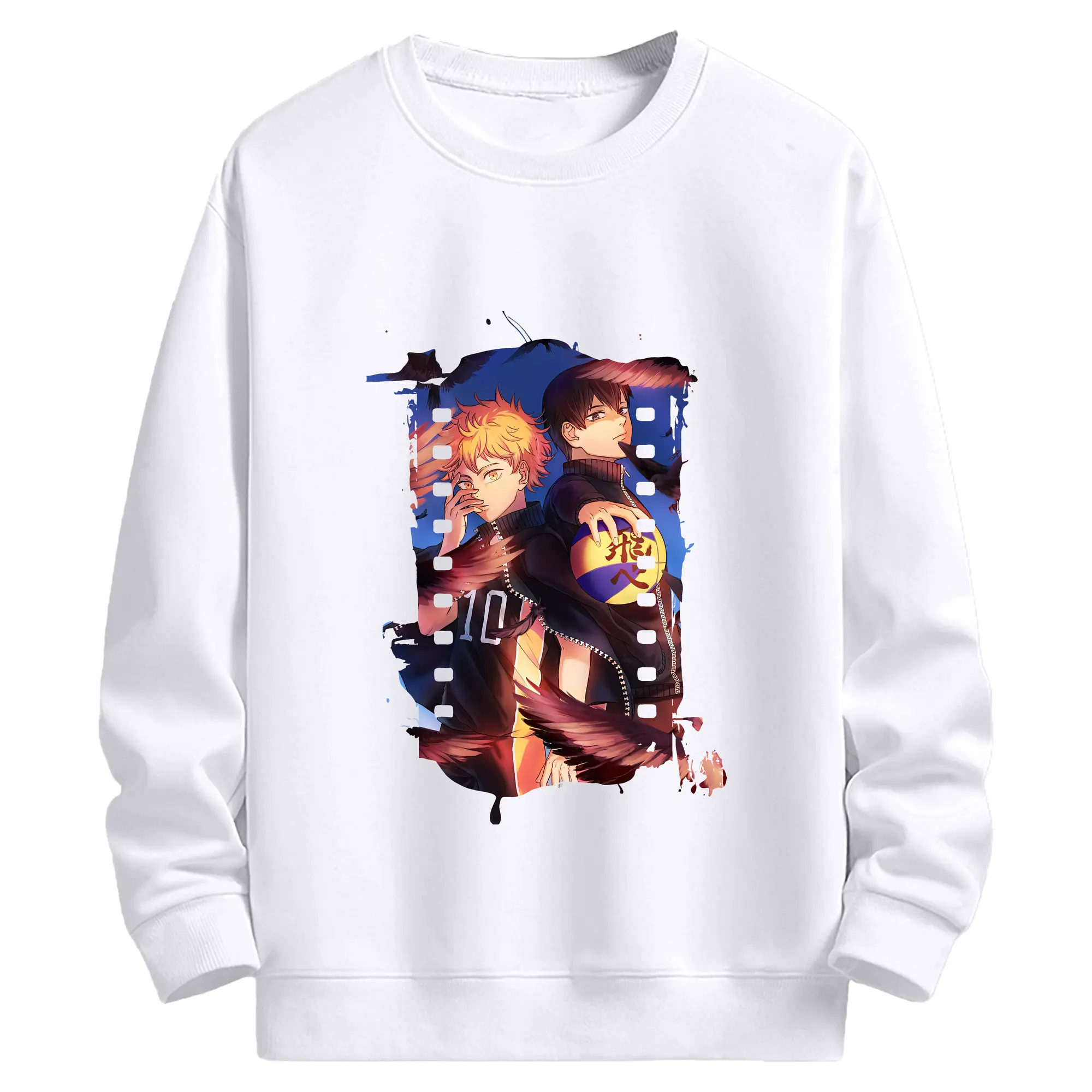ハイキュー!! グッズ,日向翔陽 - 高品質 クルーネック スウェット ・ コットン59％ ポリエステル41％ ・ ユニセックス 長袖 トレーナー ・ カジュアル デイリー スポーツ 散歩用