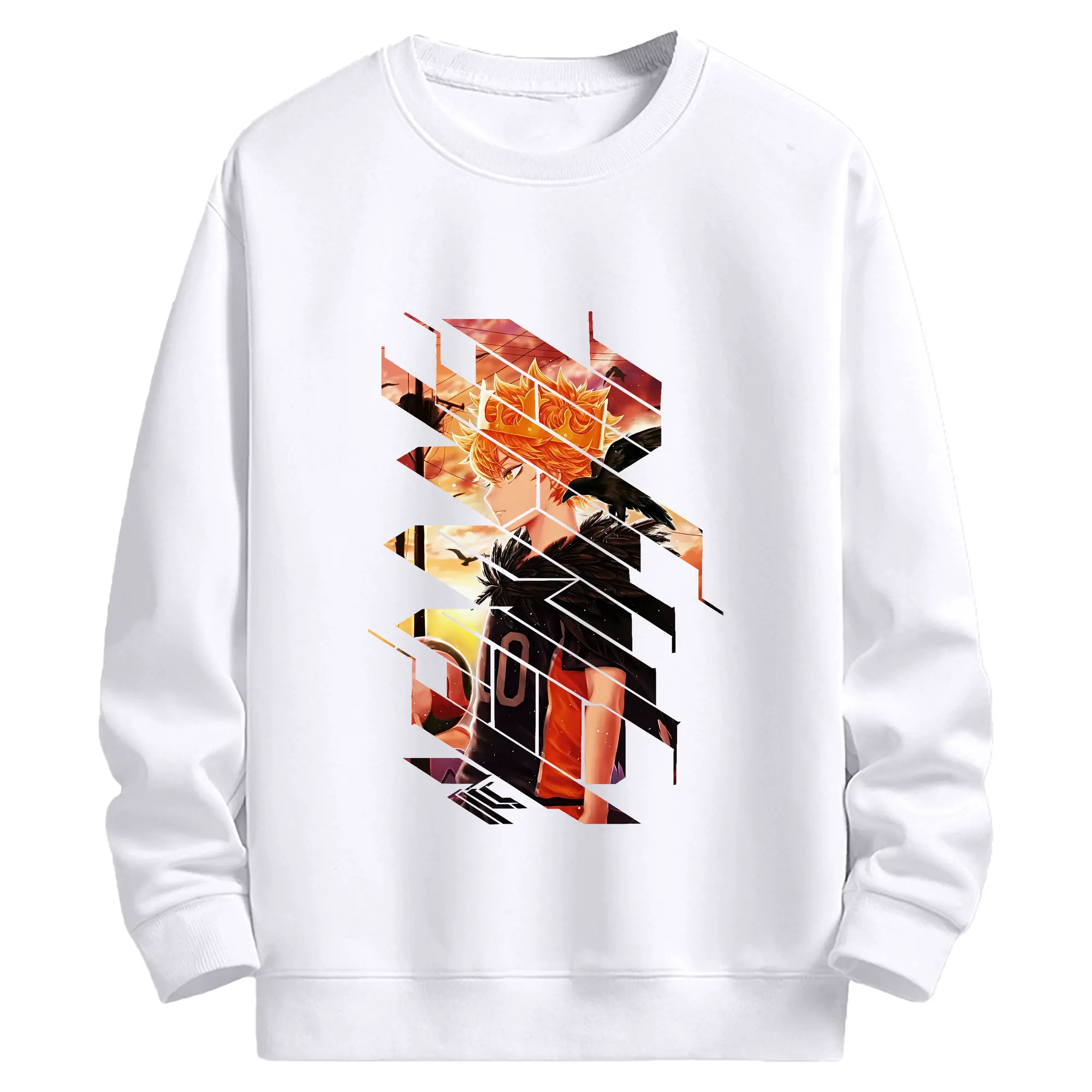 ハイキュー!! グッズ,日向翔陽 - 高品質 クルーネック スウェット ・ コットン59％ ポリエステル41％ ・ ユニセックス 長袖 トレーナー ・ カジュアル デイリー スポーツ 散歩用