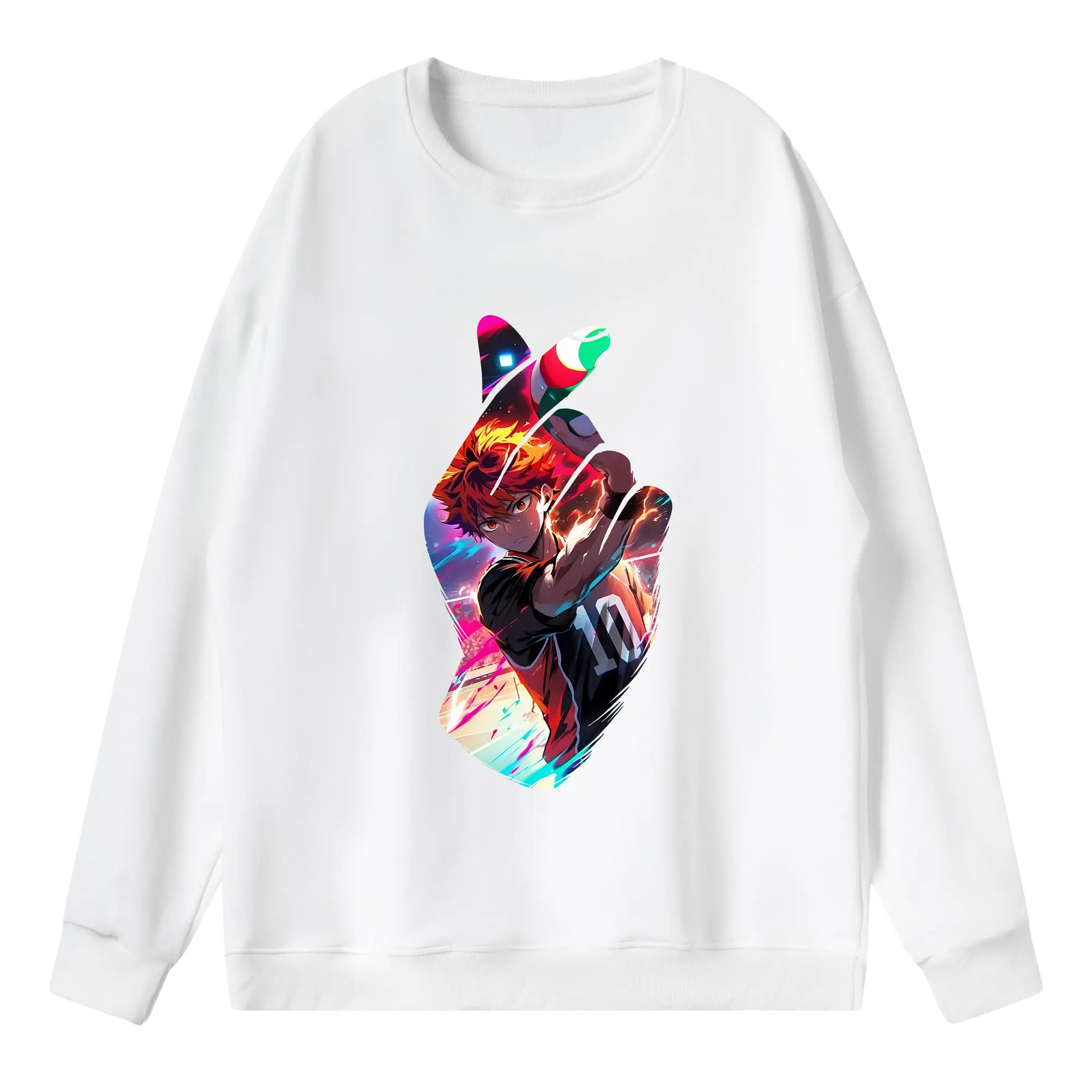 ハイキュー!! グッズ,日向翔陽 - 薄手 クルーネック スウェット 裏毛260g · ポリエステル 春秋向け カジュアル 男女兼用 · トレーナー デイリー スポーツ 散歩に最適