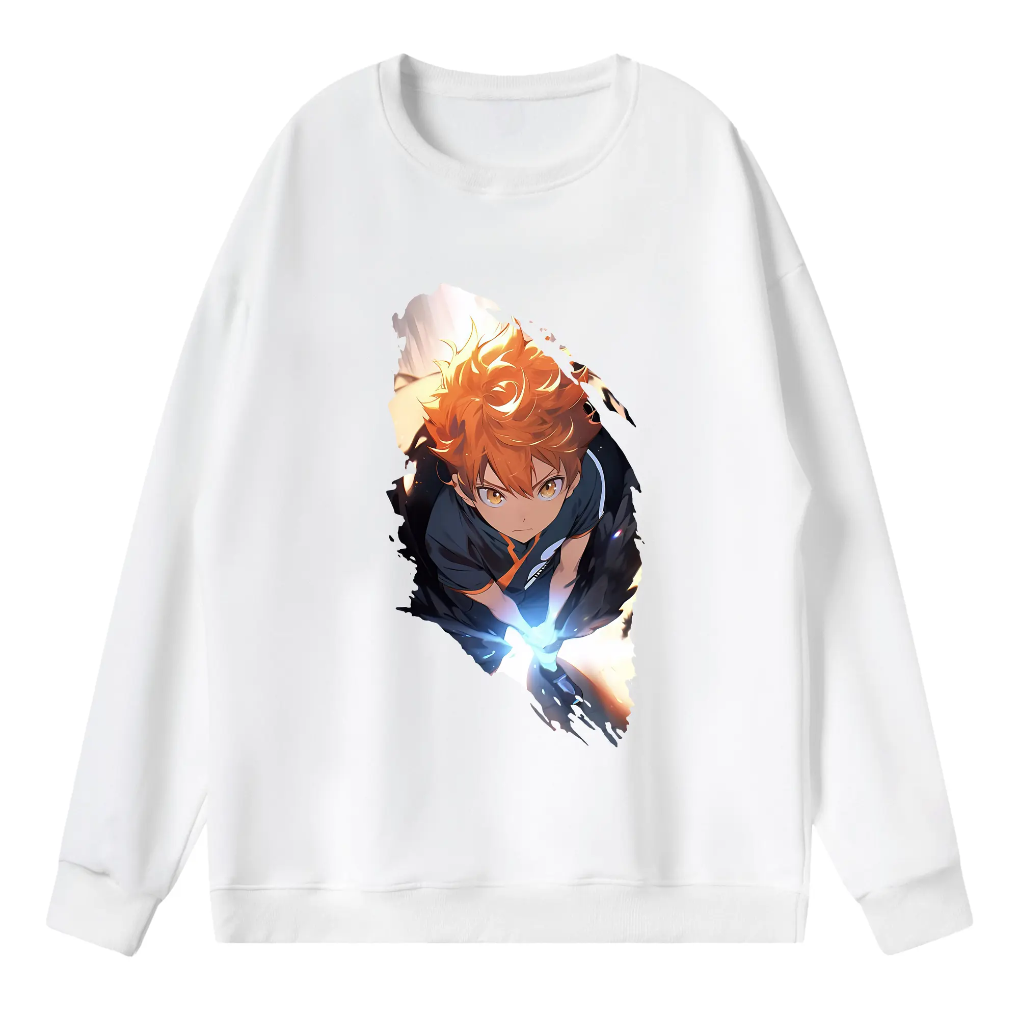 ハイキュー!! グッズ,日向翔陽 - 薄手 クルーネック スウェット 裏毛260g · ポリエステル 春秋向け カジュアル 男女兼用 · トレーナー デイリー スポーツ 散歩に最適