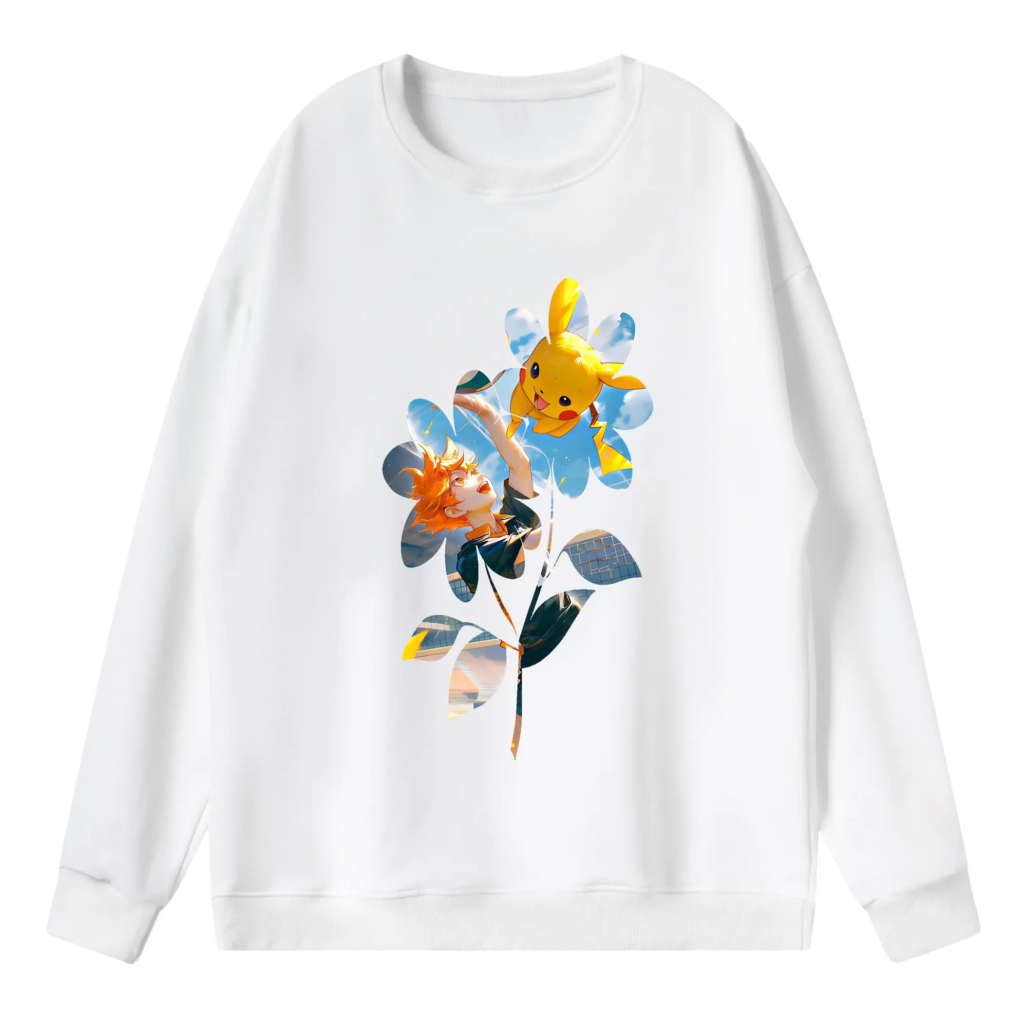 ハイキュー!! グッズ,日向翔陽 - 薄手 クルーネック スウェット 裏毛260g · ポリエステル 春秋向け カジュアル 男女兼用 · トレーナー デイリー スポーツ 散歩に最適