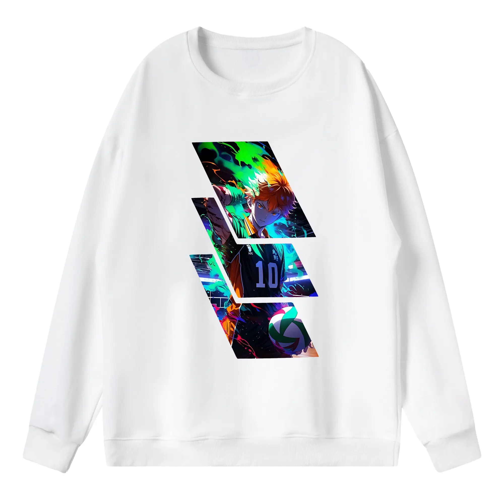 ハイキュー!! グッズ,日向翔陽 - 薄手 クルーネック スウェット 裏毛260g · ポリエステル 春秋向け カジュアル 男女兼用 · トレーナー デイリー スポーツ 散歩に最適