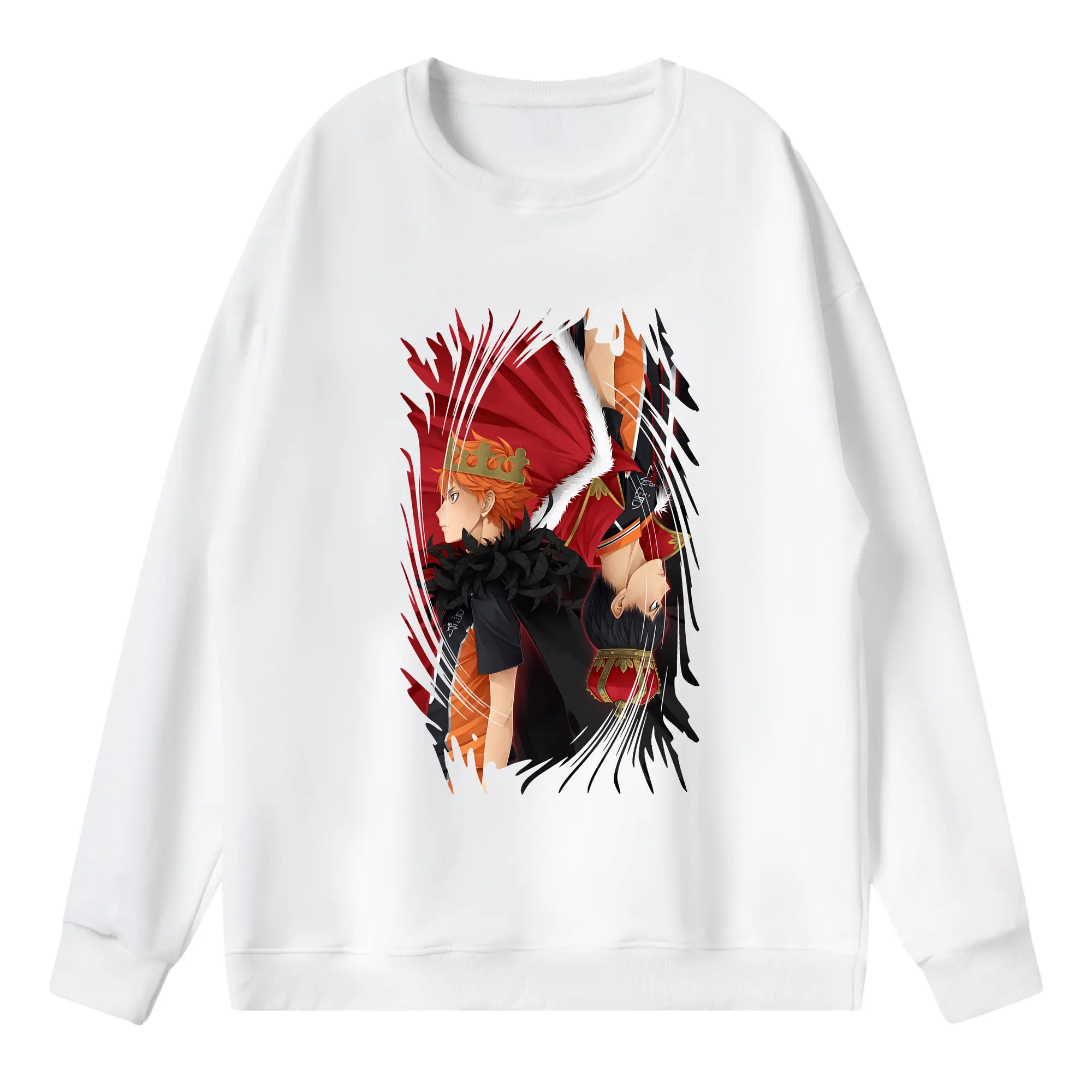 ハイキュー!! グッズ,日向翔陽 - 薄手 クルーネック スウェット 裏毛260g · ポリエステル 春秋向け カジュアル 男女兼用 · トレーナー デイリー スポーツ 散歩に最適