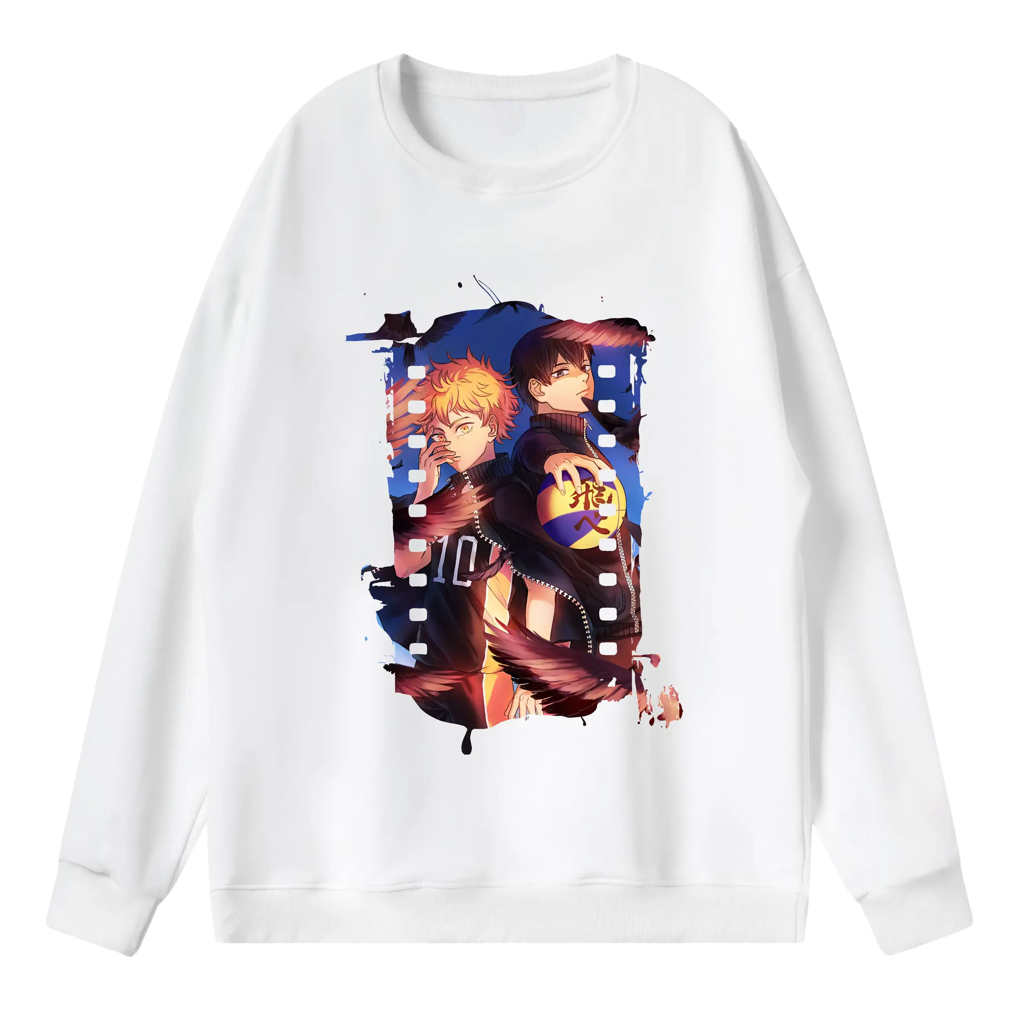 ハイキュー!! グッズ,日向翔陽 - 薄手 クルーネック スウェット 裏毛260g · ポリエステル 春秋向け カジュアル 男女兼用 · トレーナー デイリー スポーツ 散歩に最適