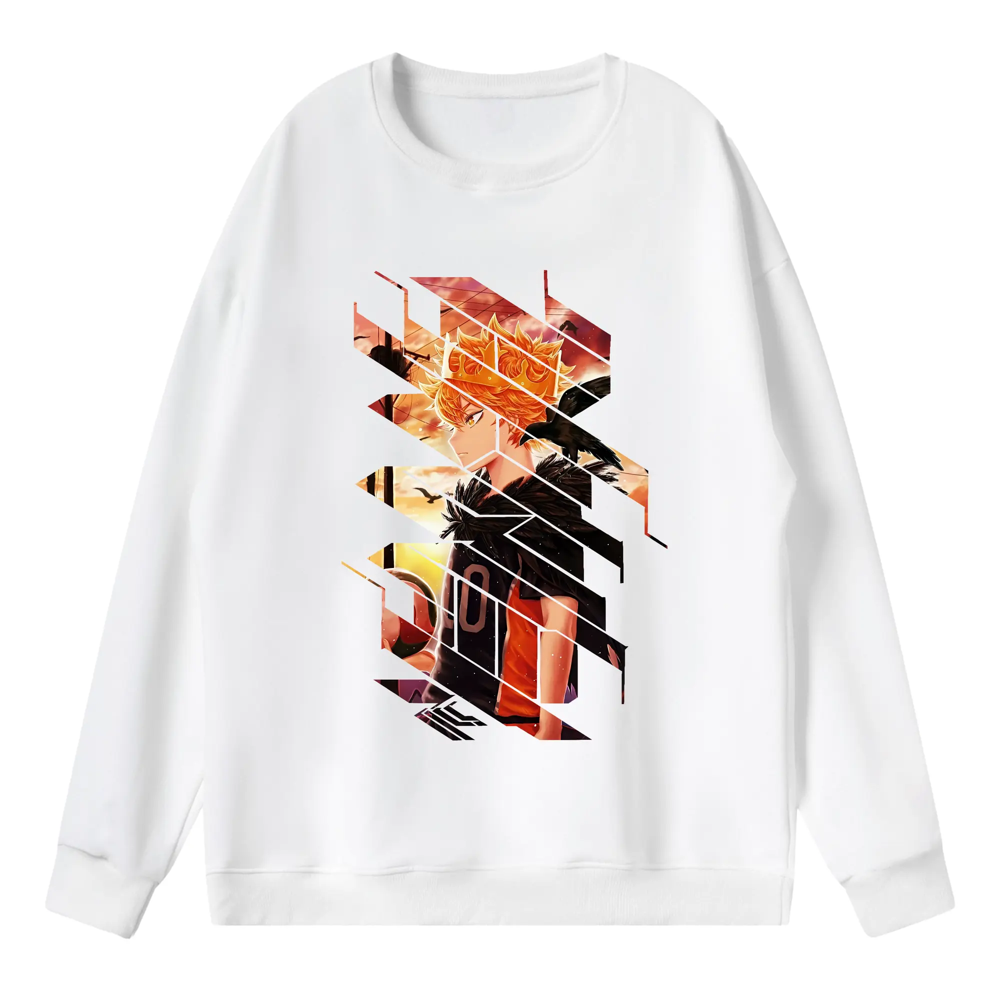 ハイキュー!! グッズ,日向翔陽 - 薄手 クルーネック スウェット 裏毛260g · ポリエステル 春秋向け カジュアル 男女兼用 · トレーナー デイリー スポーツ 散歩に最適