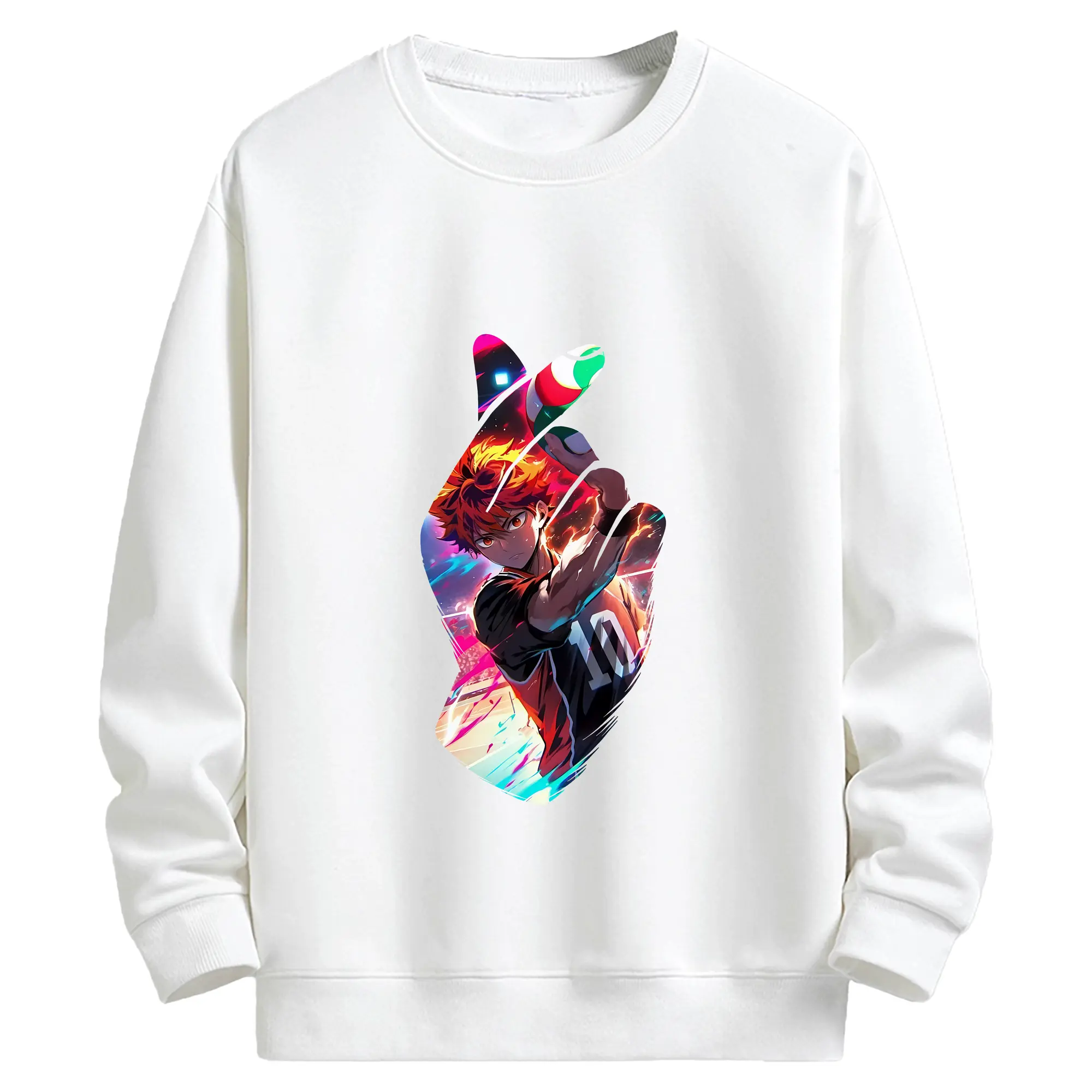 ハイキュー!! グッズ,日向翔陽 - キッズ クルーネックスウェットシャツ ・ フロントプリント ・ 綿80％ ポリエステル20％ ・ 快適 通学 スポーツ 日常使い お散歩用