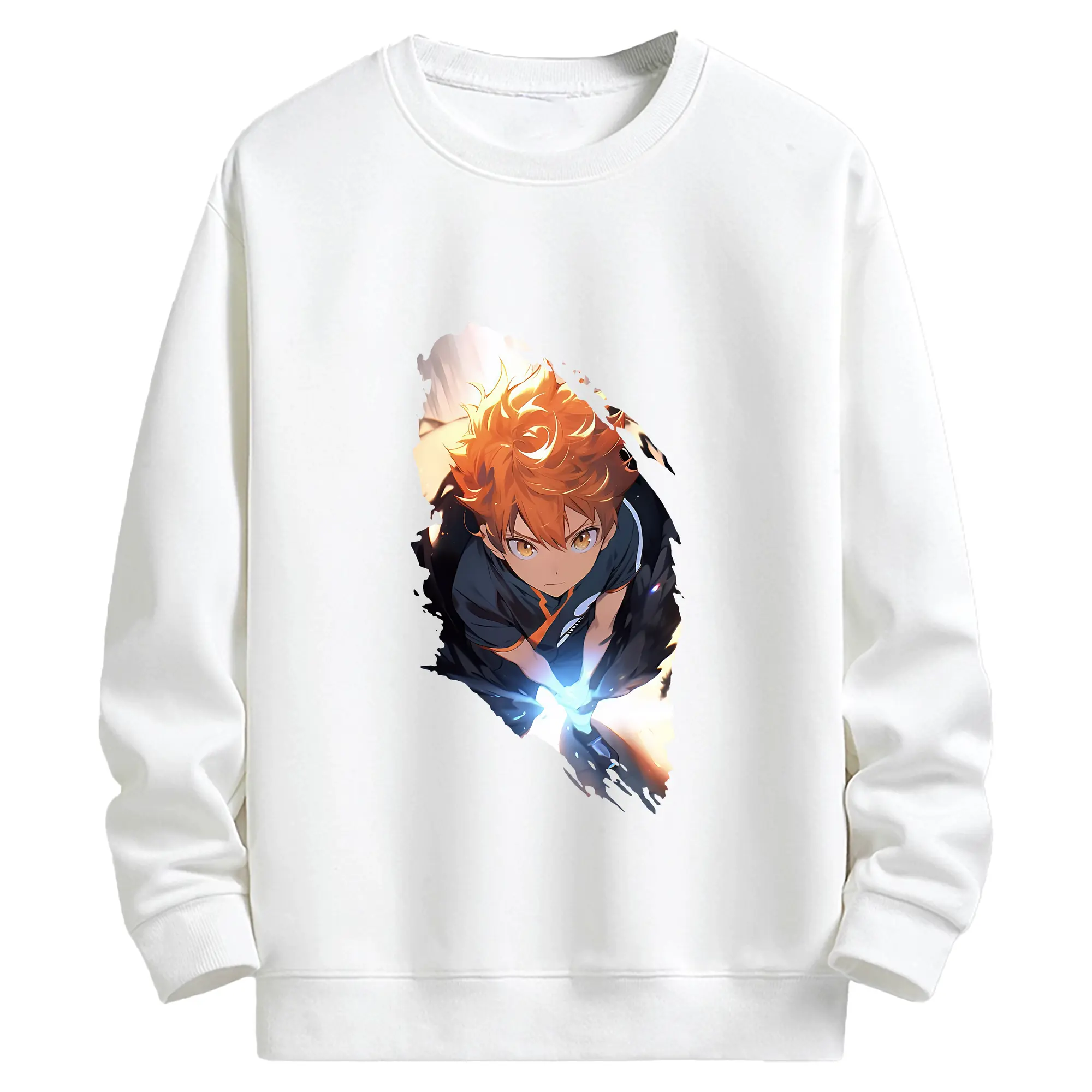 ハイキュー!! グッズ,日向翔陽 - キッズ クルーネックスウェットシャツ ・ フロントプリント ・ 綿80％ ポリエステル20％ ・ 快適 通学 スポーツ 日常使い お散歩用