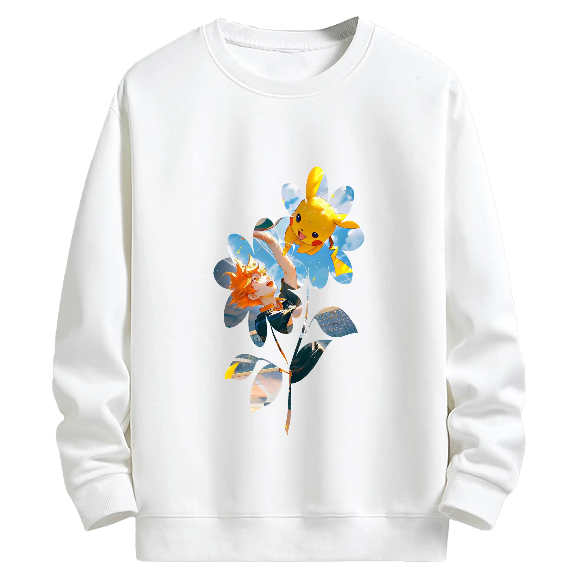 ハイキュー!! グッズ,日向翔陽 - キッズ クルーネックスウェットシャツ ・ フロントプリント ・ 綿80％ ポリエステル20％ ・ 快適 通学 スポーツ 日常使い お散歩用