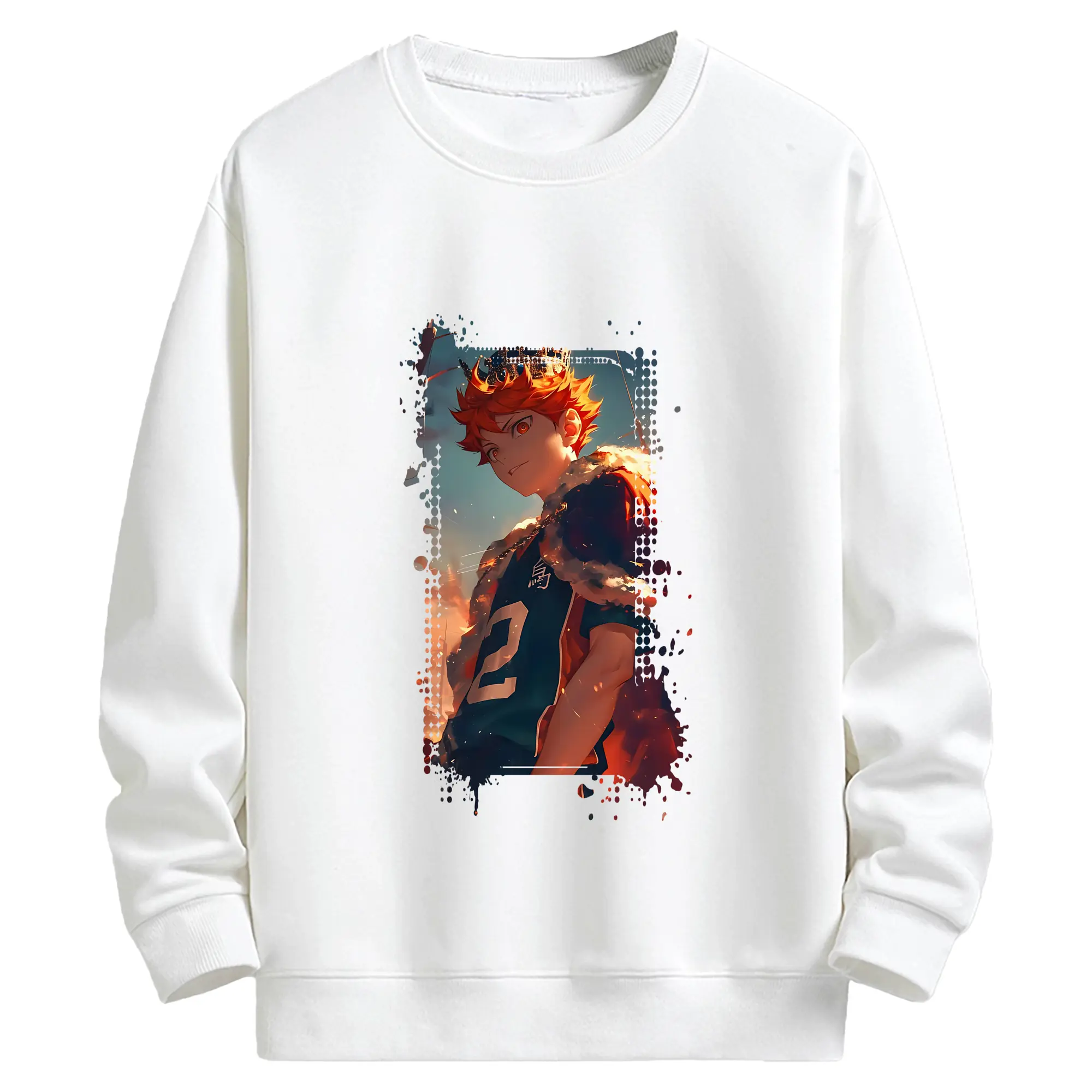 ハイキュー!! グッズ,日向翔陽 - キッズ クルーネックスウェットシャツ ・ フロントプリント ・ 綿80％ ポリエステル20％ ・ 快適 通学 スポーツ 日常使い お散歩用