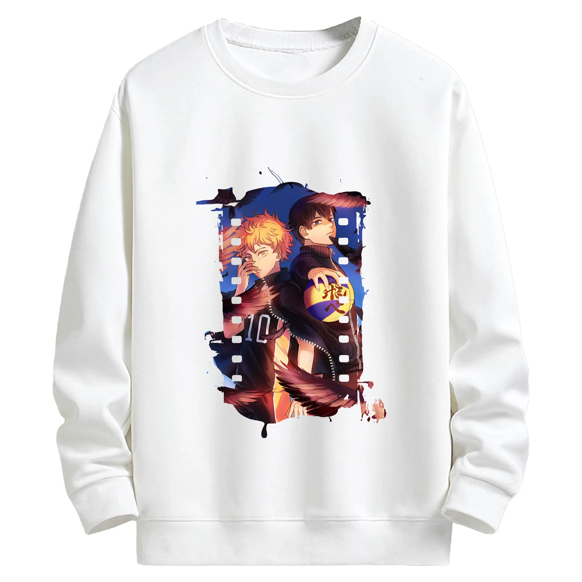 ハイキュー!! グッズ,日向翔陽 - キッズ クルーネックスウェットシャツ ・ フロントプリント ・ 綿80％ ポリエステル20％ ・ 快適 通学 スポーツ 日常使い お散歩用