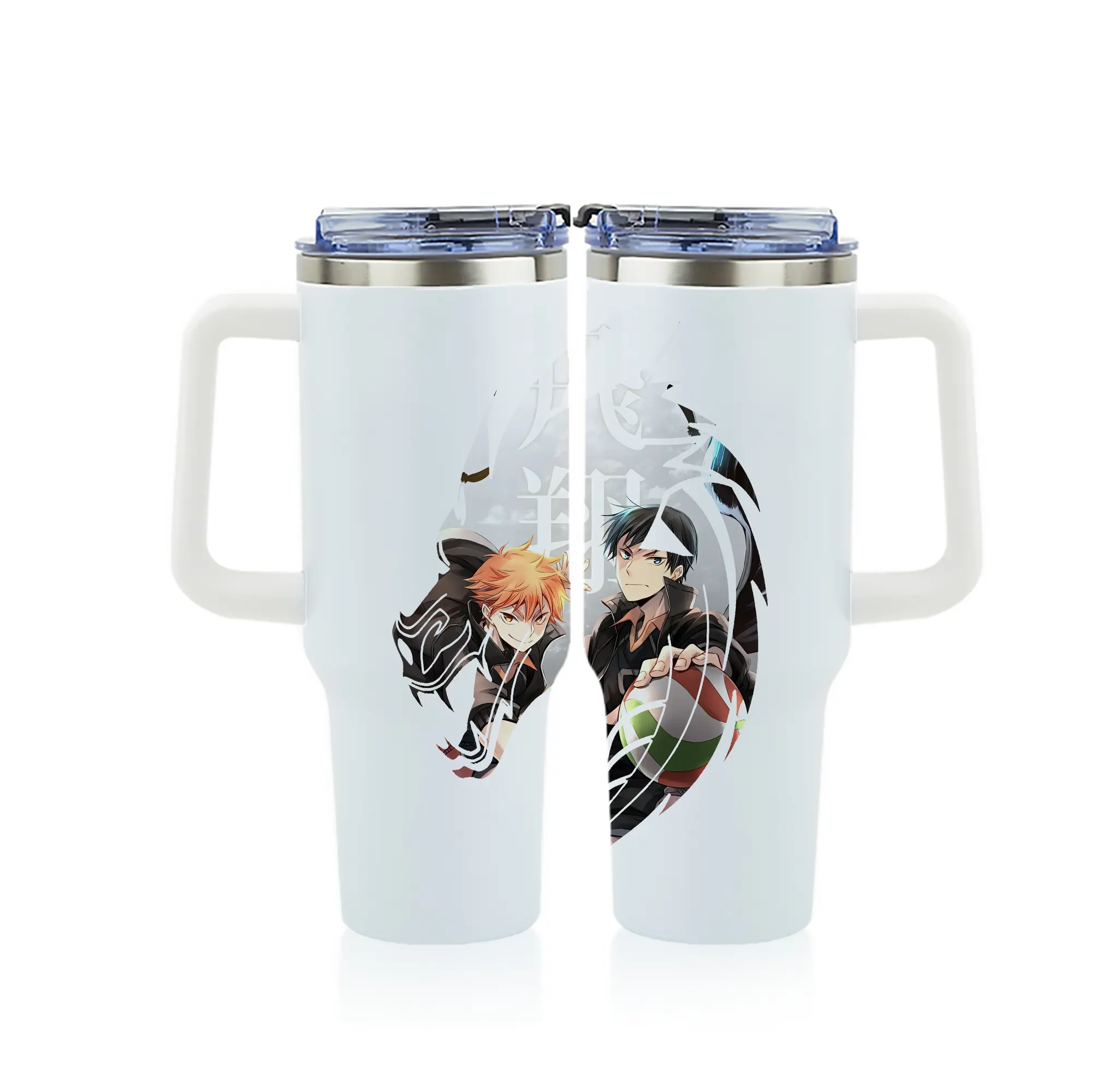 ハイキュー!! グッズ,影山飛雄 - 1200mL フルプリント車用タンブラー ・ 304ステンレス 内側 ・ 201ステンレス 外側 ・ 保温 保冷 ・ 通勤 ドライブ アウトドア用