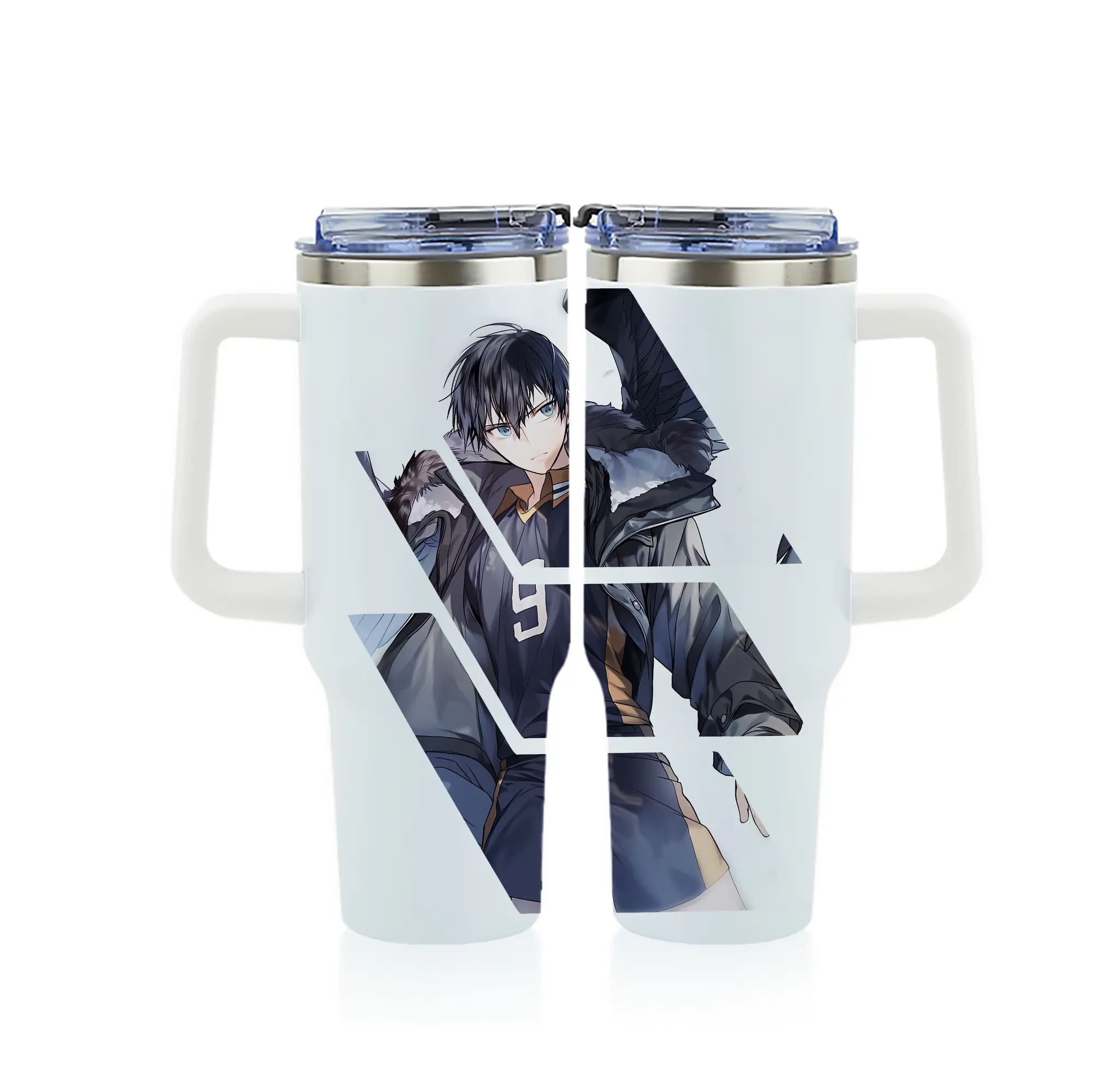 ハイキュー!! グッズ,影山飛雄 - 1200mL フルプリント車用タンブラー ・ 304ステンレス 内側 ・ 201ステンレス 外側 ・ 保温 保冷 ・ 通勤 ドライブ アウトドア用