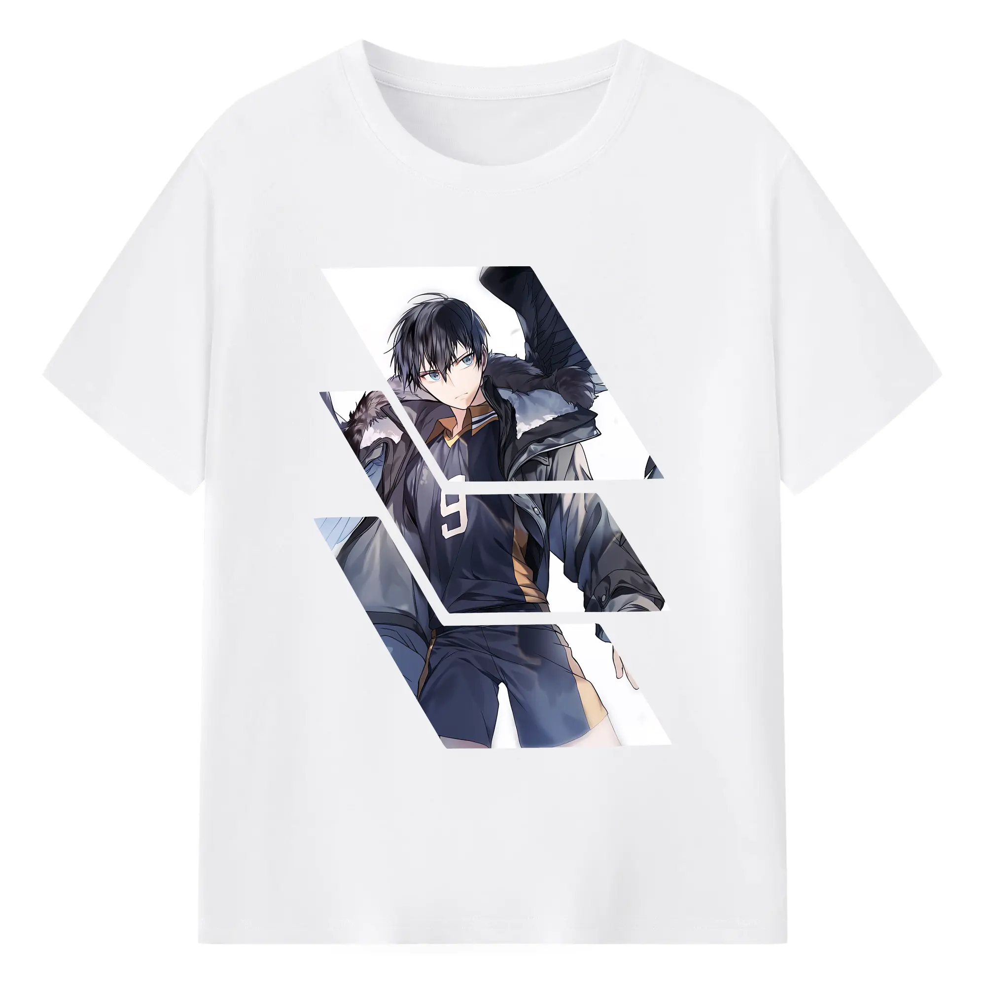 ハイキュー!! グッズ,影山飛雄 - 綿100％ 半袖Tシャツ ・ フロントプリント ・ 快適 通気性 ・ 日常使い 散歩 スポーツ用