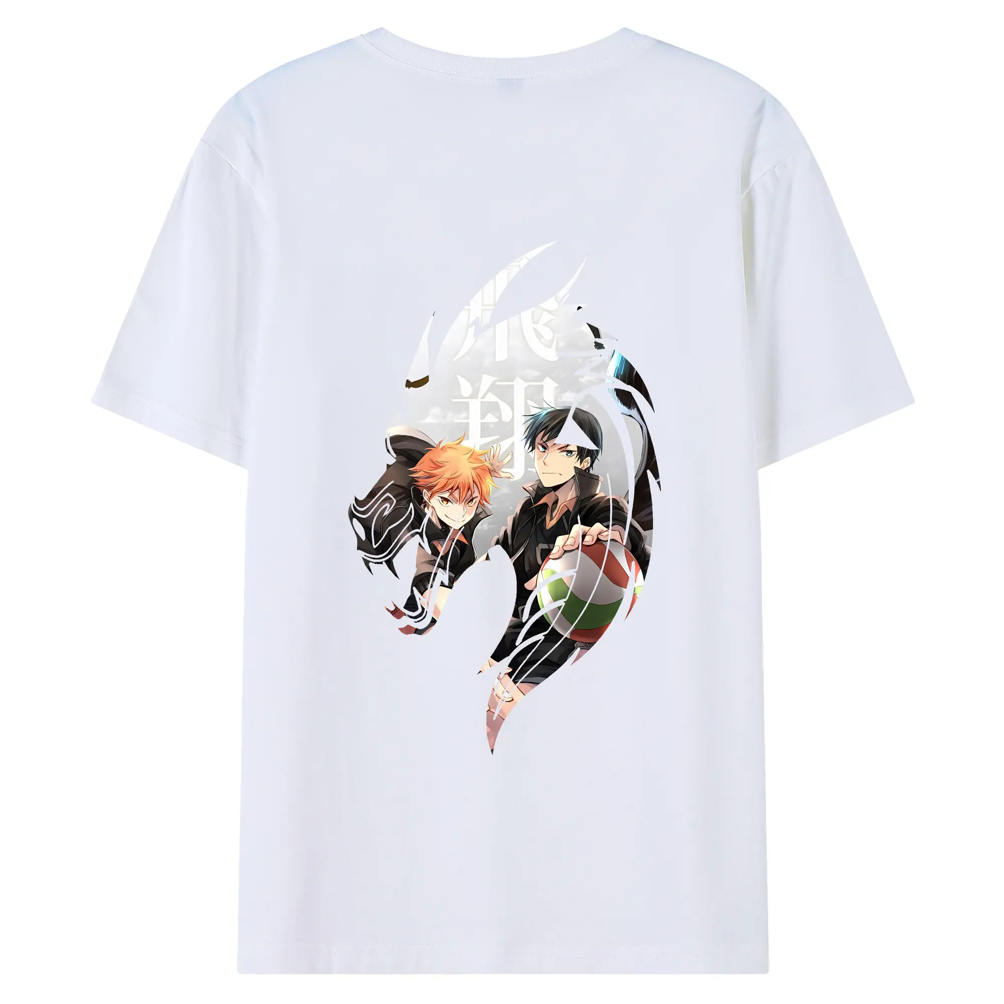 ハイキュー!! グッズ,影山飛雄 - 綿100％ 半袖Tシャツ ・ バックプリント ・ 快適 通気性 ・ 日常使い 散歩 スポーツ用