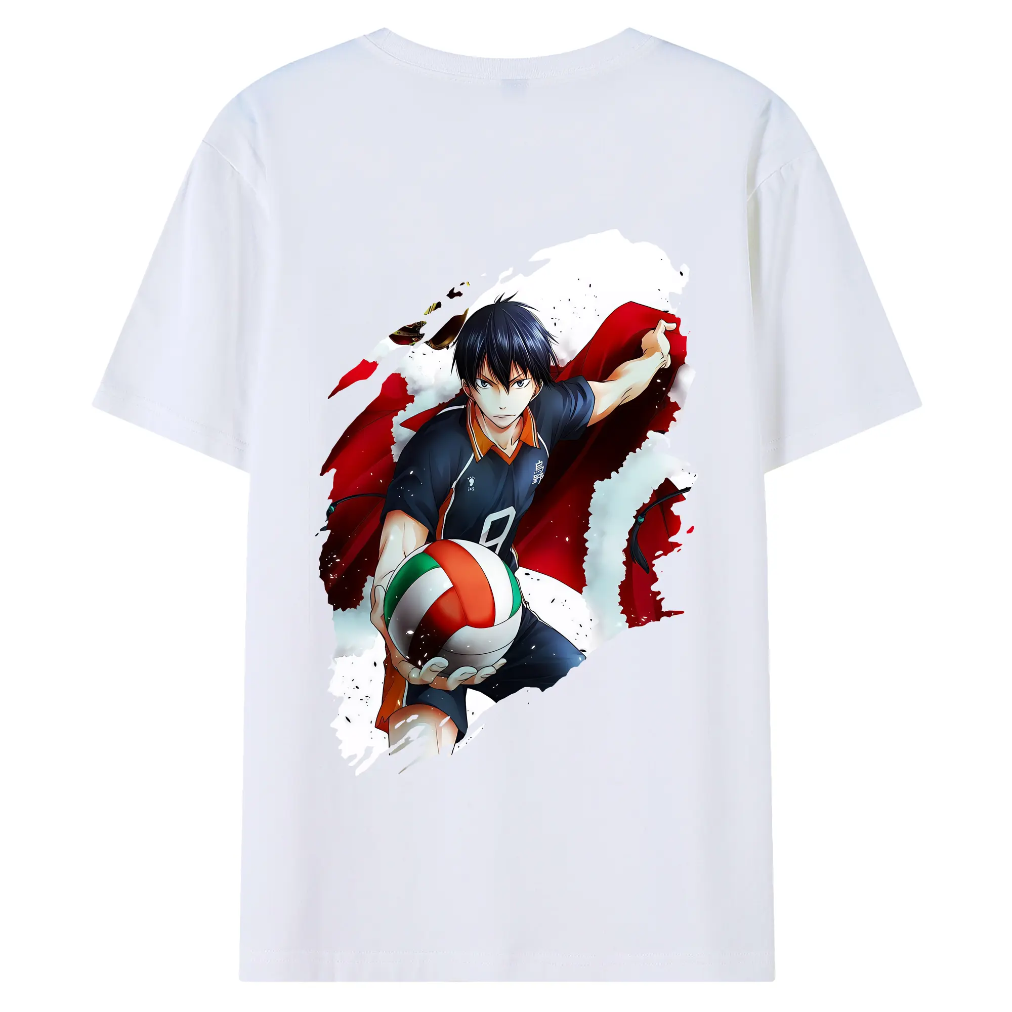 ハイキュー!! グッズ,影山飛雄 - 綿100％ 半袖Tシャツ ・ バックプリント ・ 快適 通気性 ・ 日常使い 散歩 スポーツ用