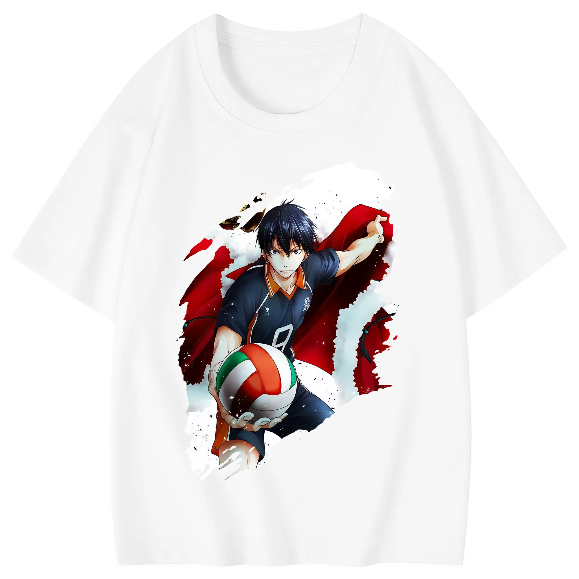 ハイキュー!! グッズ,影山飛雄 - 綿100％ キッズTシャツ ・ フロントプリント ・ 快適 通気性 ・ スポーツ カジュアル 散歩用