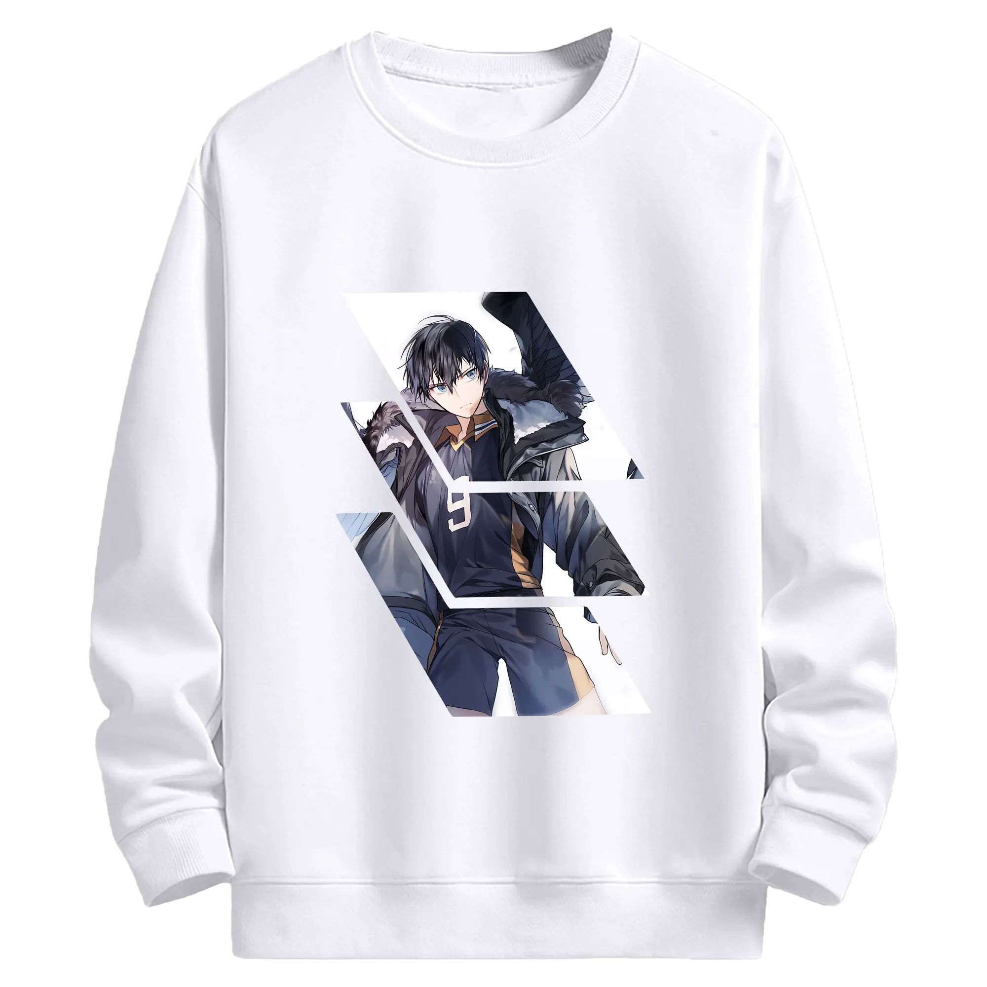 ハイキュー!! グッズ,影山飛雄 - 高品質 クルーネック スウェット ・ コットン59％ ポリエステル41％ ・ ユニセックス 長袖 トレーナー ・ カジュアル デイリー スポーツ 散歩用