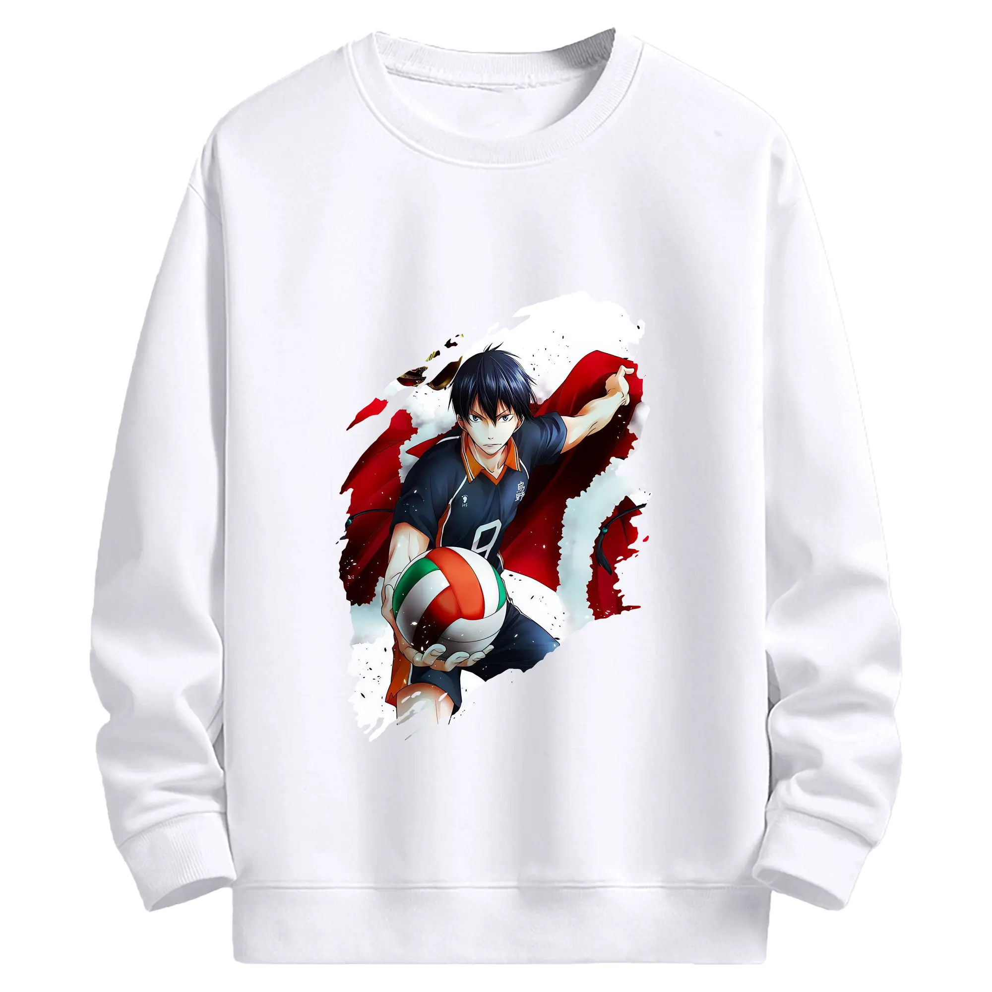 ハイキュー!! グッズ,影山飛雄 - 高品質 クルーネック スウェット ・ コットン59％ ポリエステル41％ ・ ユニセックス 長袖 トレーナー ・ カジュアル デイリー スポーツ 散歩用