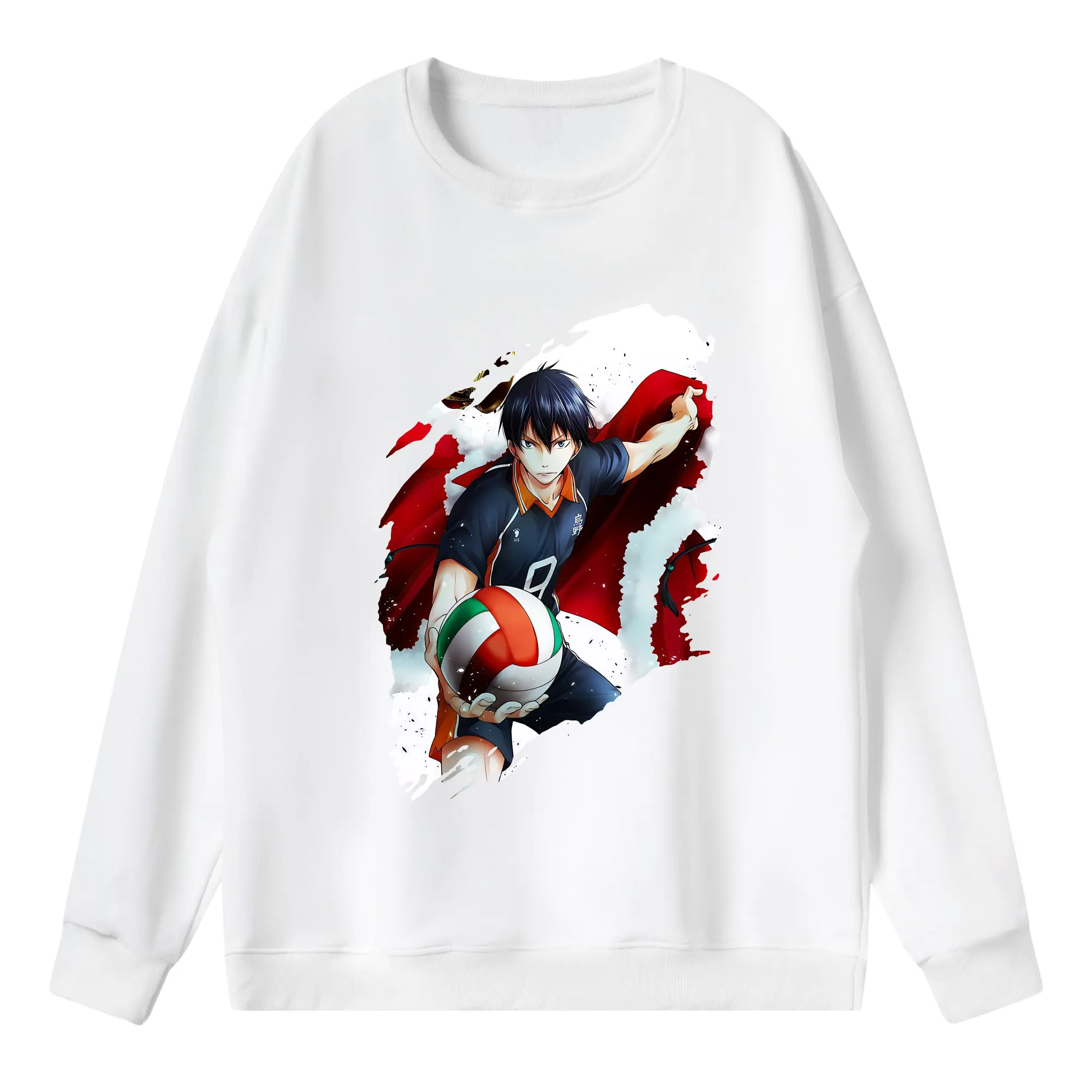 ハイキュー!! グッズ,影山飛雄 - 薄手 クルーネック スウェット 裏毛260g · ポリエステル 春秋向け カジュアル 男女兼用 · トレーナー デイリー スポーツ 散歩に最適