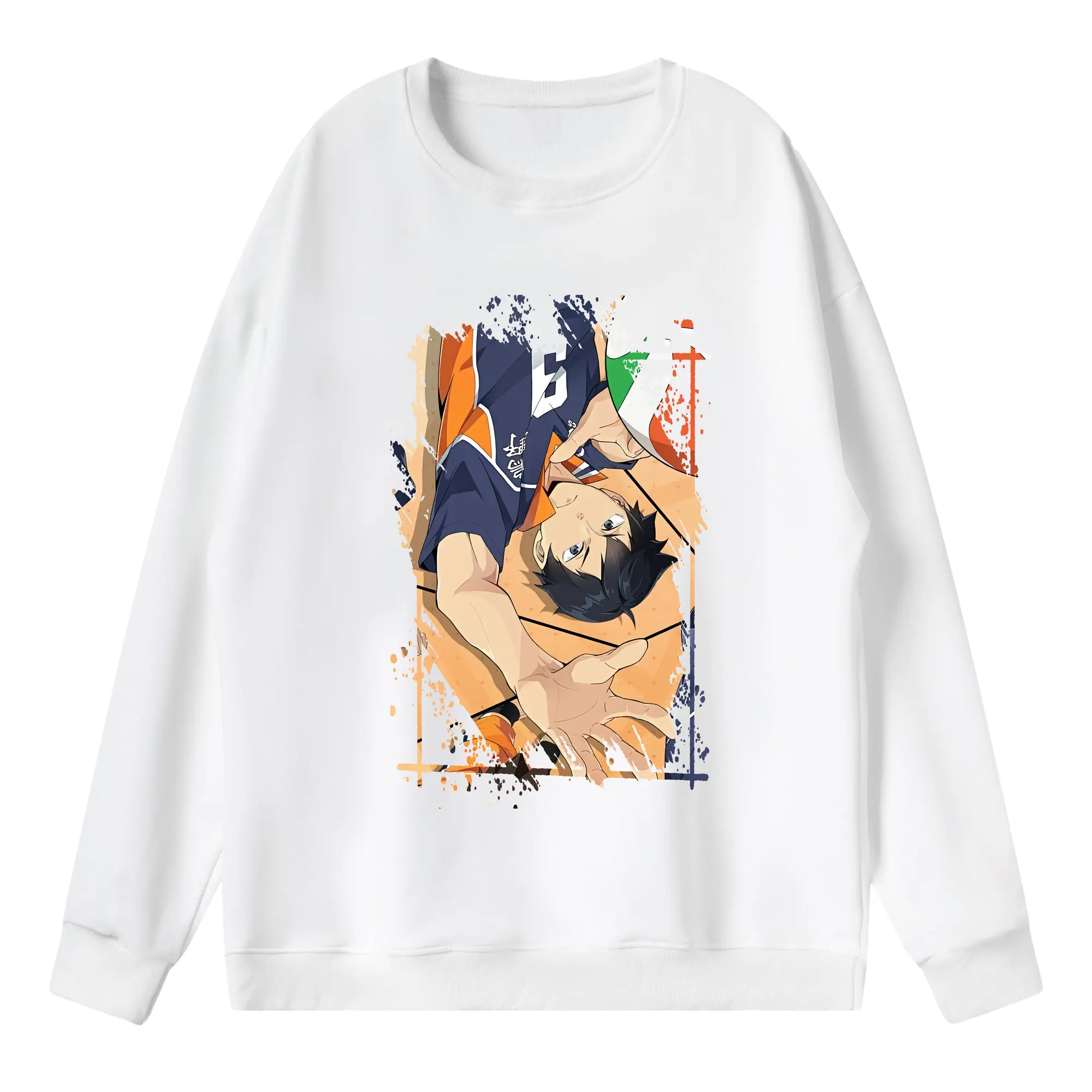 ハイキュー!! グッズ,影山飛雄 - 薄手 クルーネック スウェット 裏毛260g · ポリエステル 春秋向け カジュアル 男女兼用 · トレーナー デイリー スポーツ 散歩に最適