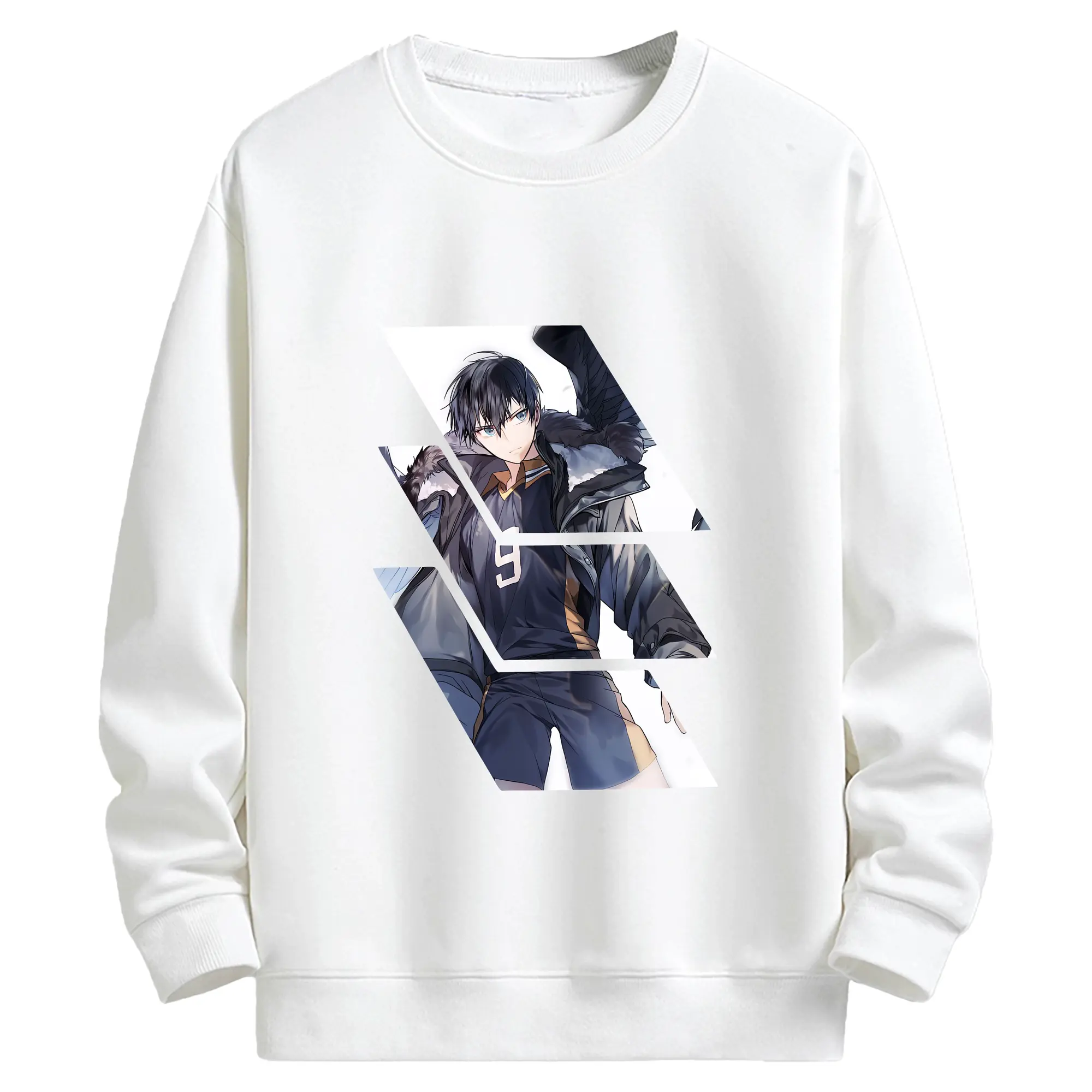 ハイキュー!! グッズ,影山飛雄 - キッズ クルーネックスウェットシャツ ・ フロントプリント ・ 綿80％ ポリエステル20％ ・ 快適 通学 スポーツ 日常使い お散歩用