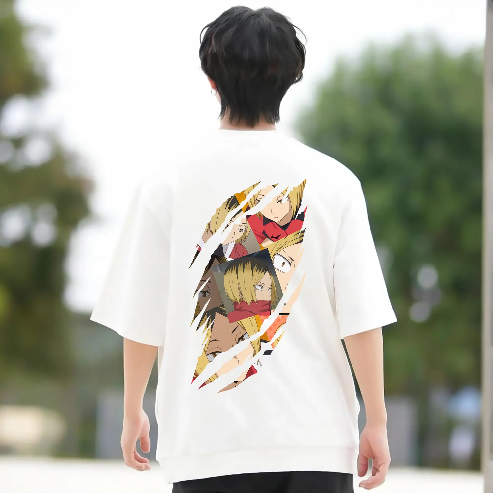 綿100％ 半袖Tシャツ ・ バックプリント ・ 快適 通気性 ・ 日常使い 散歩 スポーツ用