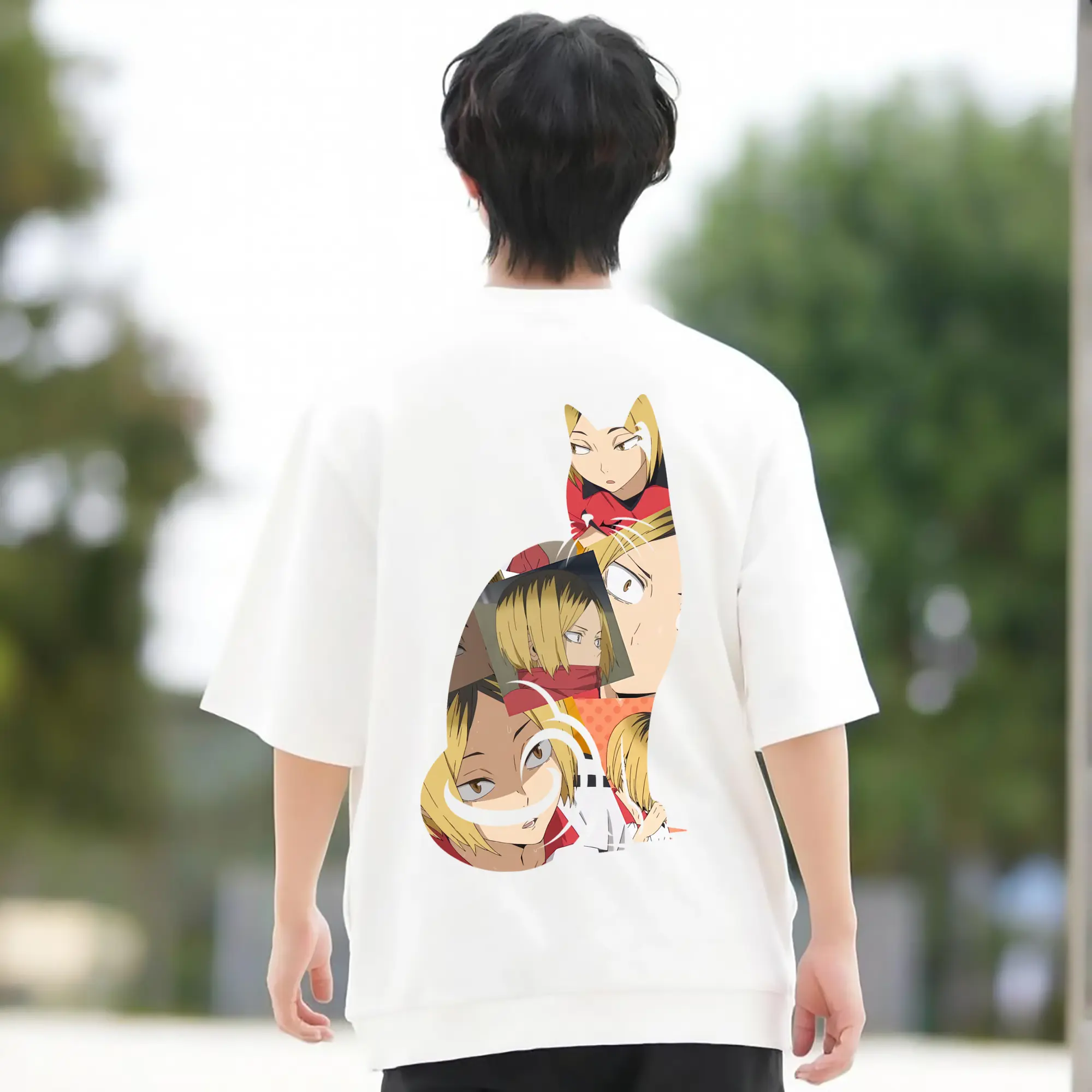 綿100％ 半袖Tシャツ ・ バックプリント ・ 快適 通気性 ・ 日常使い 散歩 スポーツ用